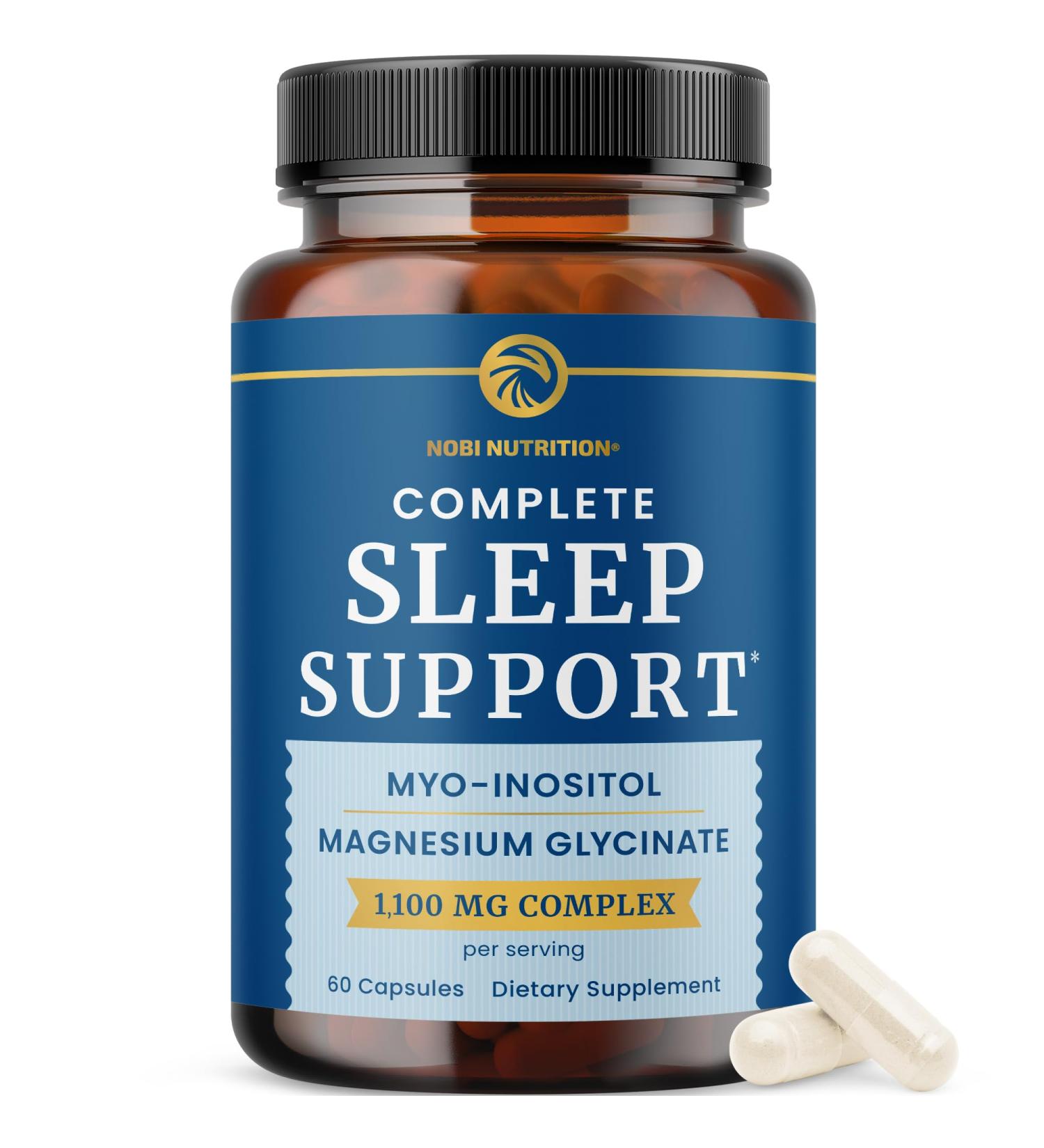 Complete Sleep Support | Myo Inositol + Magnesium Glycinate | Restful Sleep & Relaxation Support | 1100MG Complex | Melatonin-Free, Non-GMO | Inositol Supplement with Magnesium-Glycinate | 60 Ct - Buy Online on GoSupps.com