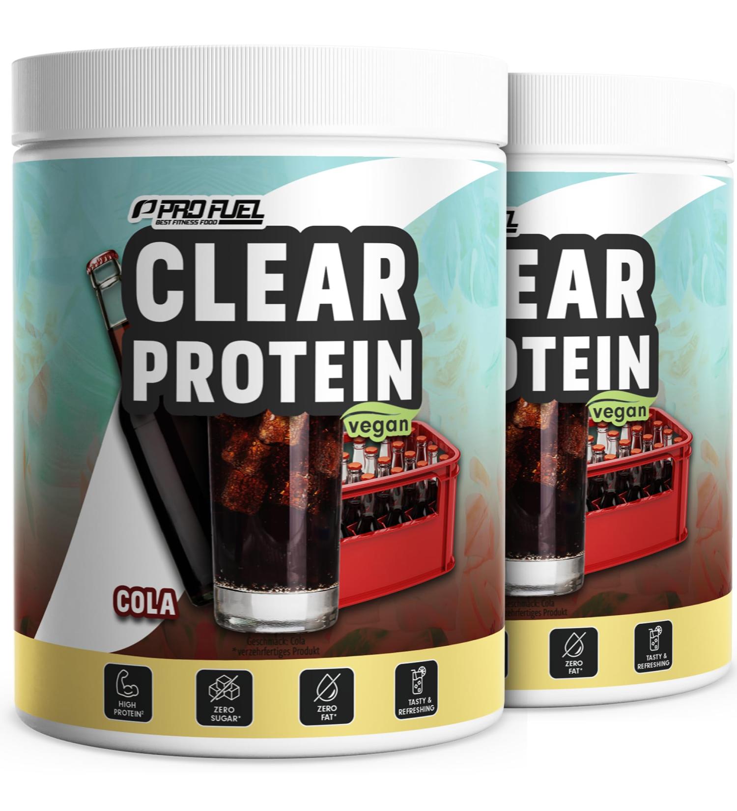 Clear Protein Vegan 720g Cola - Refreshing Vegan Clear Whey Protein Drink | 56% Protein High-Quality Pea Protein Iso Alternative - 2 Pack - Buy Online on GoSupps.com