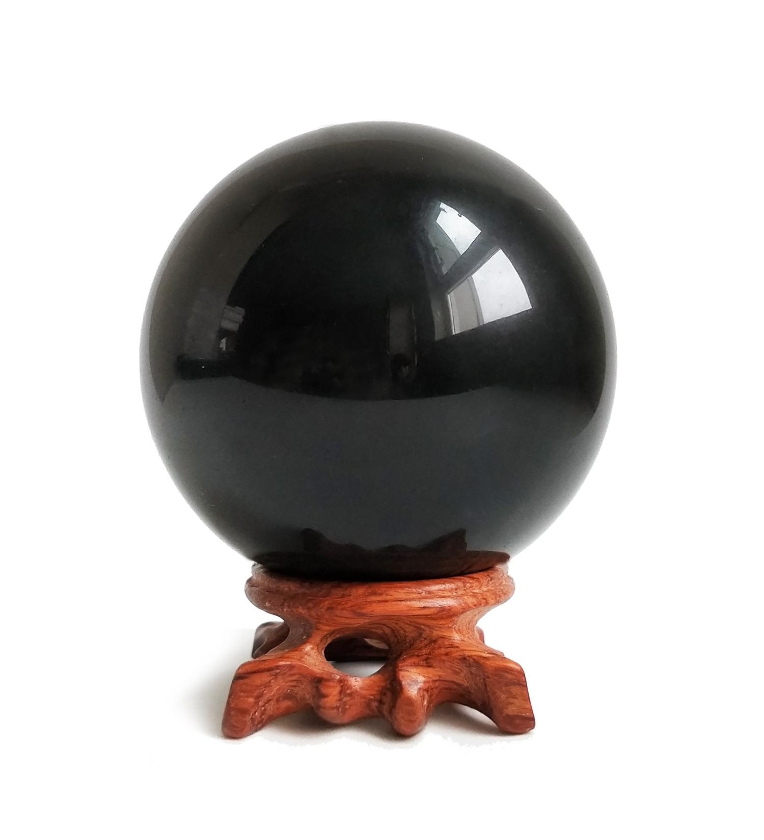 Mina Heal 100mm Obsidian Crystal Ball - Feng Shui Meditation Healing Divination Sphere & Home Decor - Buy Online on GoSupps.com