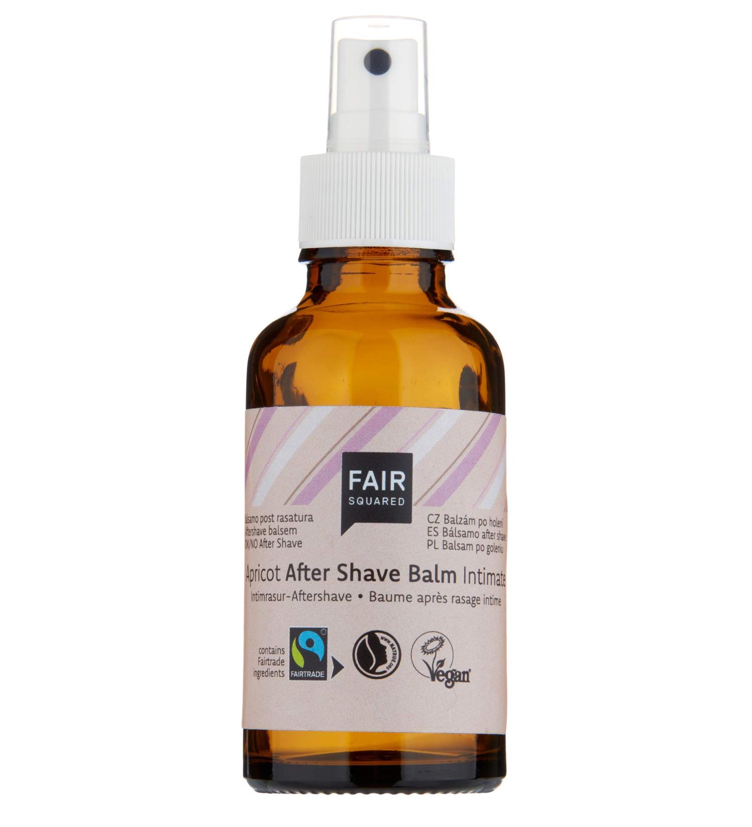 Fair Squared after shave balm apricot 30 ml - for sensitive skin - moisturizing balm - vegan fairtrade natural cosmetics in the zero waste Pfand glass intelligence new variant