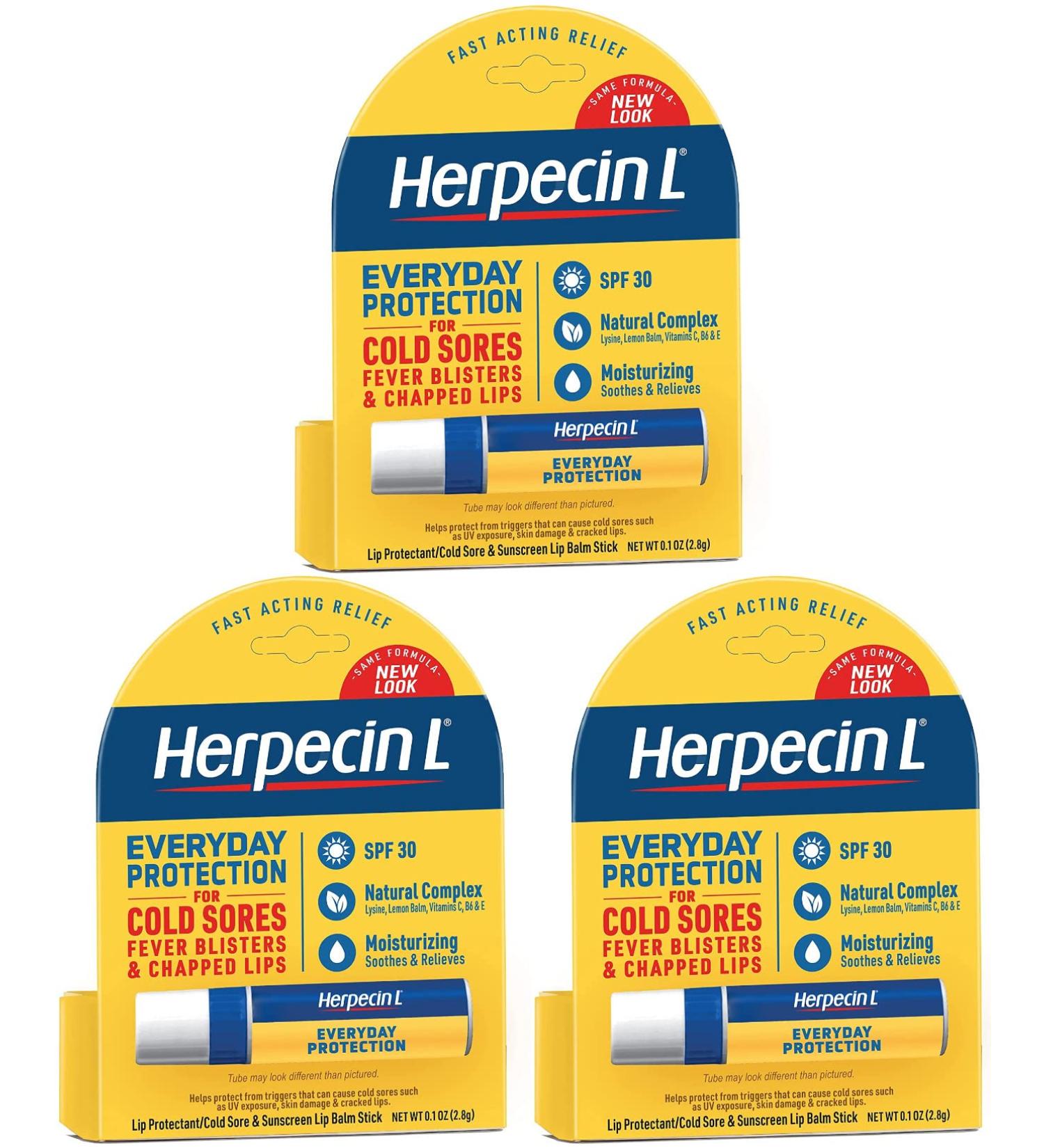Herpecin L Lip Protectant Spf 30 0.1 Oz (Pack of 3)