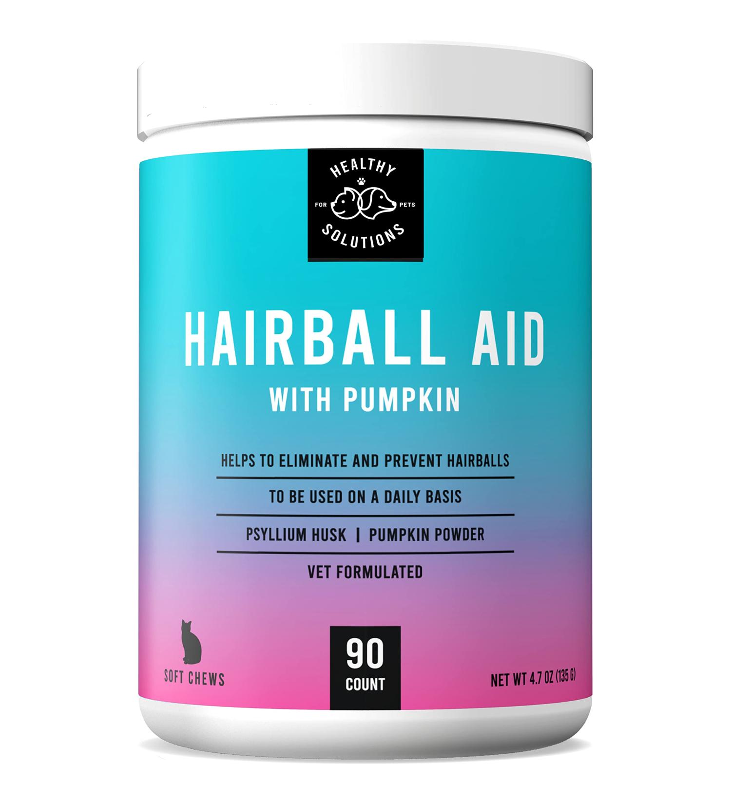 Hairball Remedy for Cats - 90 Soft Chews | Prevent & Control Hairballs with Pumpkin Fiber | USA-Made Cat Treats - Buy Online on GoSupps.com