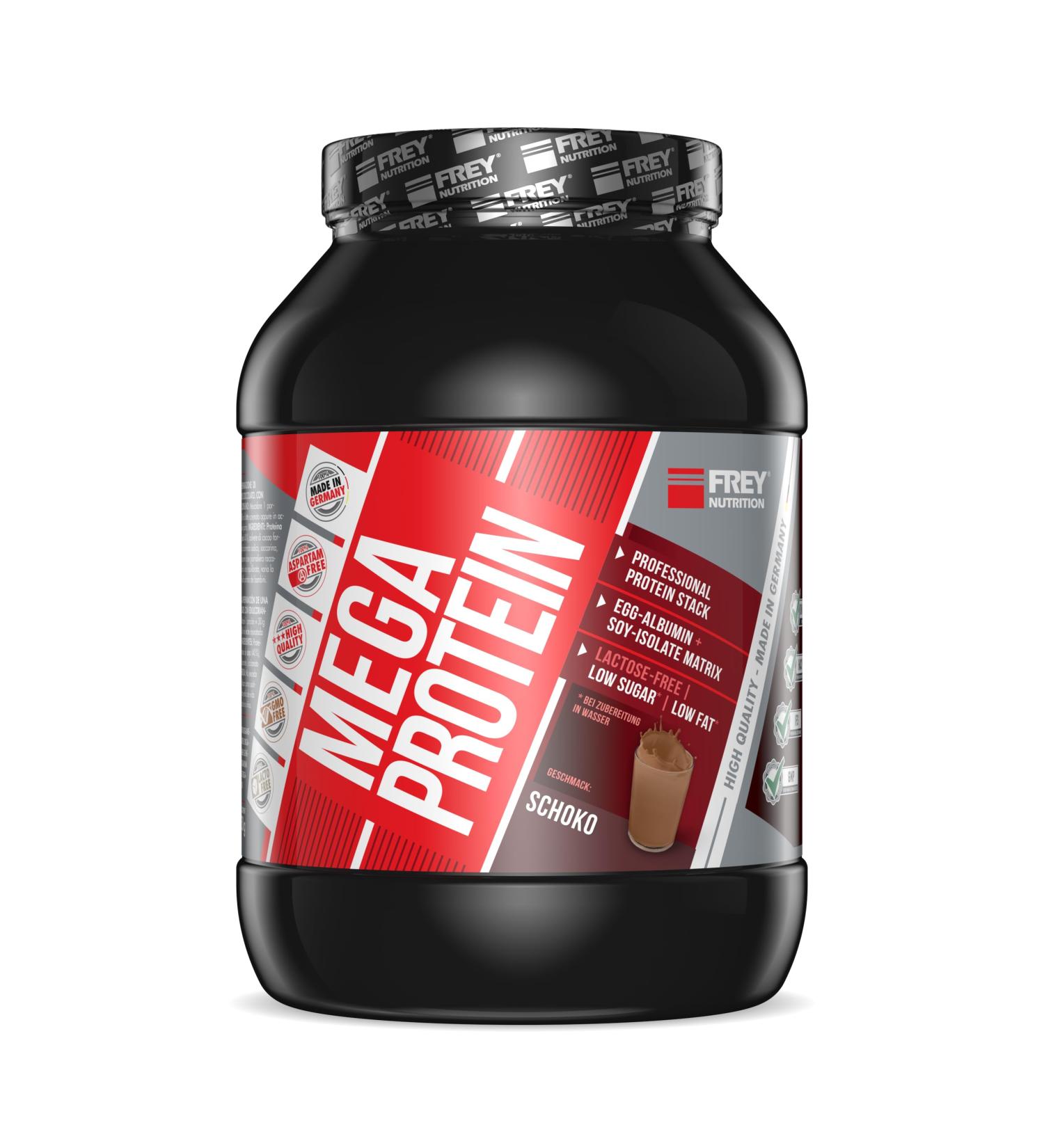 Frey Nutrition Mega Protein Chocolate Can - 750g High-Protein Supplement for Muscle Growth & Recovery - International Shipping Available - Buy Online on GoSupps.com