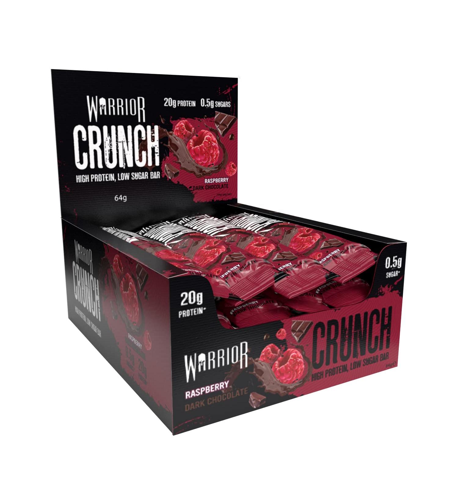 Raspberry Dark Chocolate - Warrior CRUNCH - 12 Bars Raspberry Dark Chocolate 12 Count (Pack of 1)