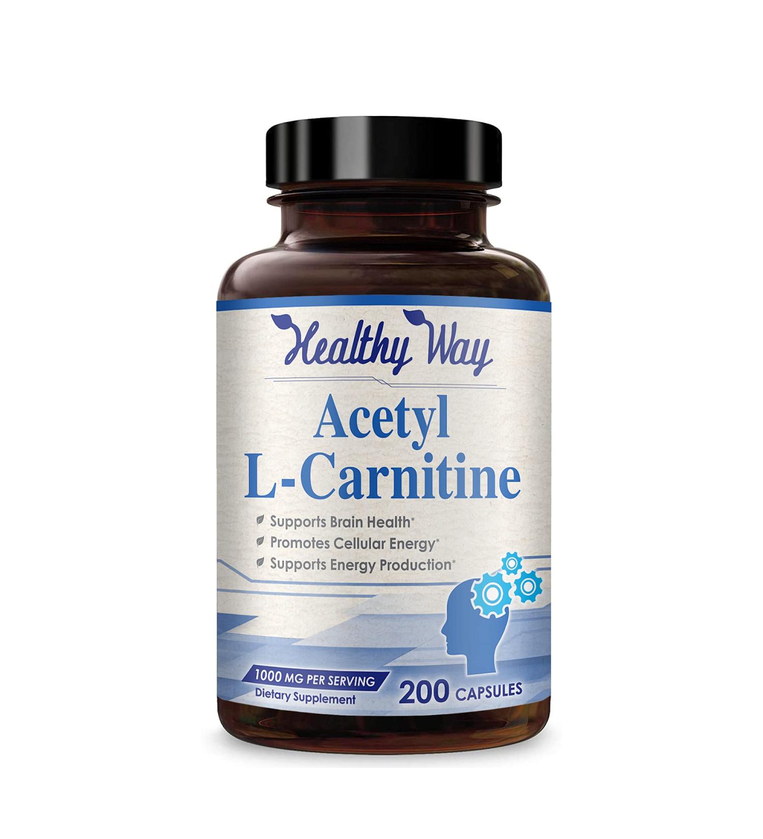 Acetyl L-Carnitine 1000mg 200 Capsules - Healthy Way | Premium Quality Supplement - Buy Online on GoSupps.com