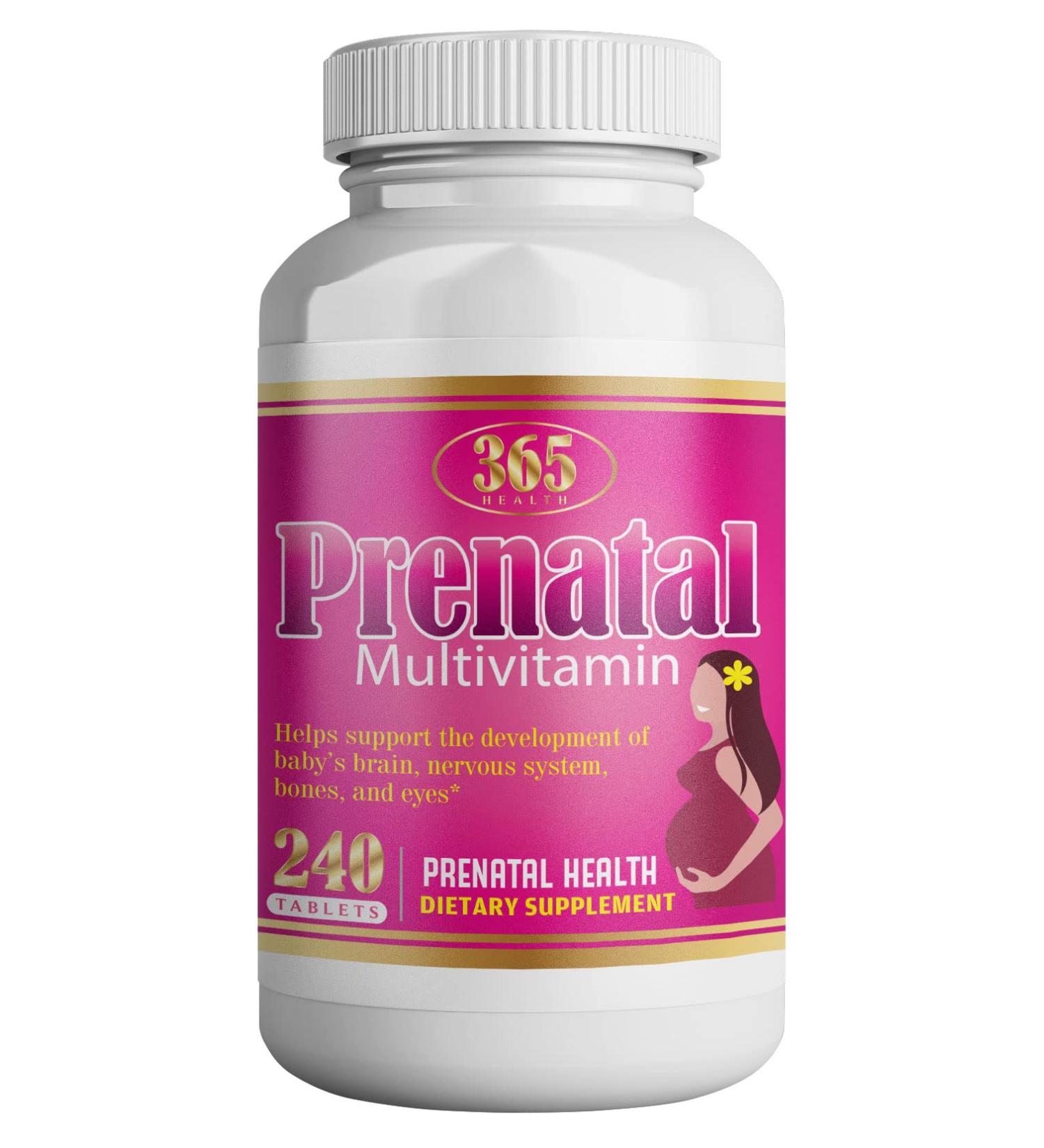 365 Health Prenatal Multivitamin with Folic Acid - 240 Tablets for Daily Nutritional Support - Buy Online on GoSupps.com