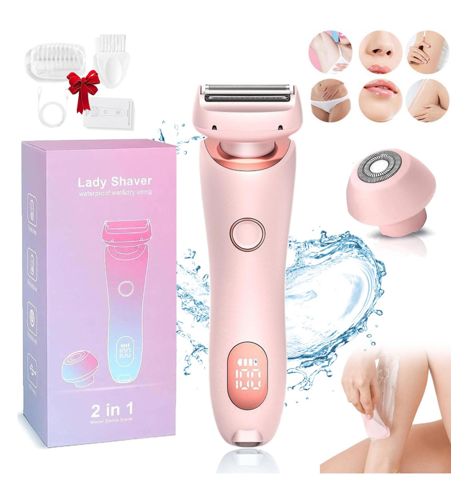 ldawu 2 in 1 Electric Shaver Razors for Women Ultraglide Pro Electric Shaver for Women Electric Shaver Wireless Bikini Trimmer (Pink) - Buy Online on GoSupps.com