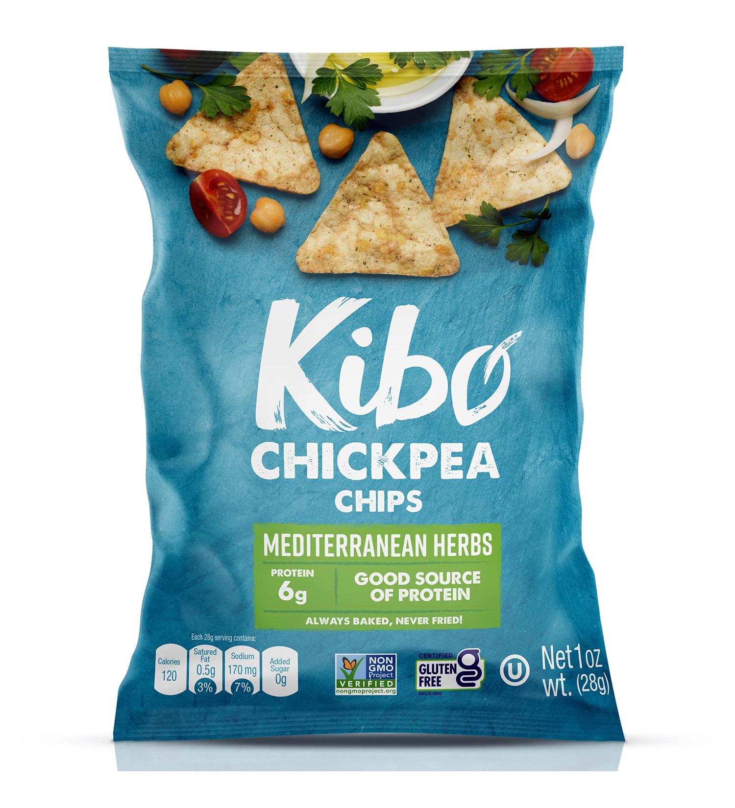 Kibo Chickpea Chips - Gluten-Free, Vegan, Non-GMO, Mediterranean Herbs, 1 oz (12 Pack) - Buy Online on GoSupps.com