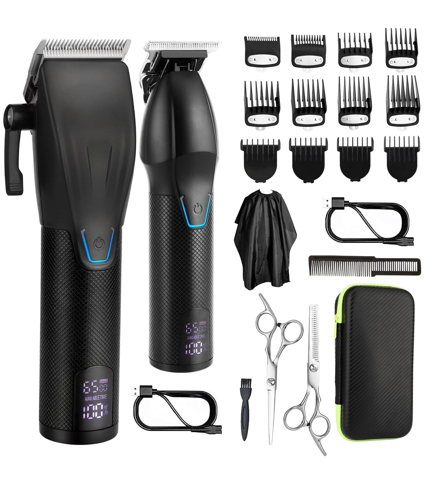 Dumite Professional Hair Clippers for Men - Cordless Barber Clipper and T-Blade Beard Trimmer Set in Black | Hair Cutting Kit - Buy Online on GoSupps.com