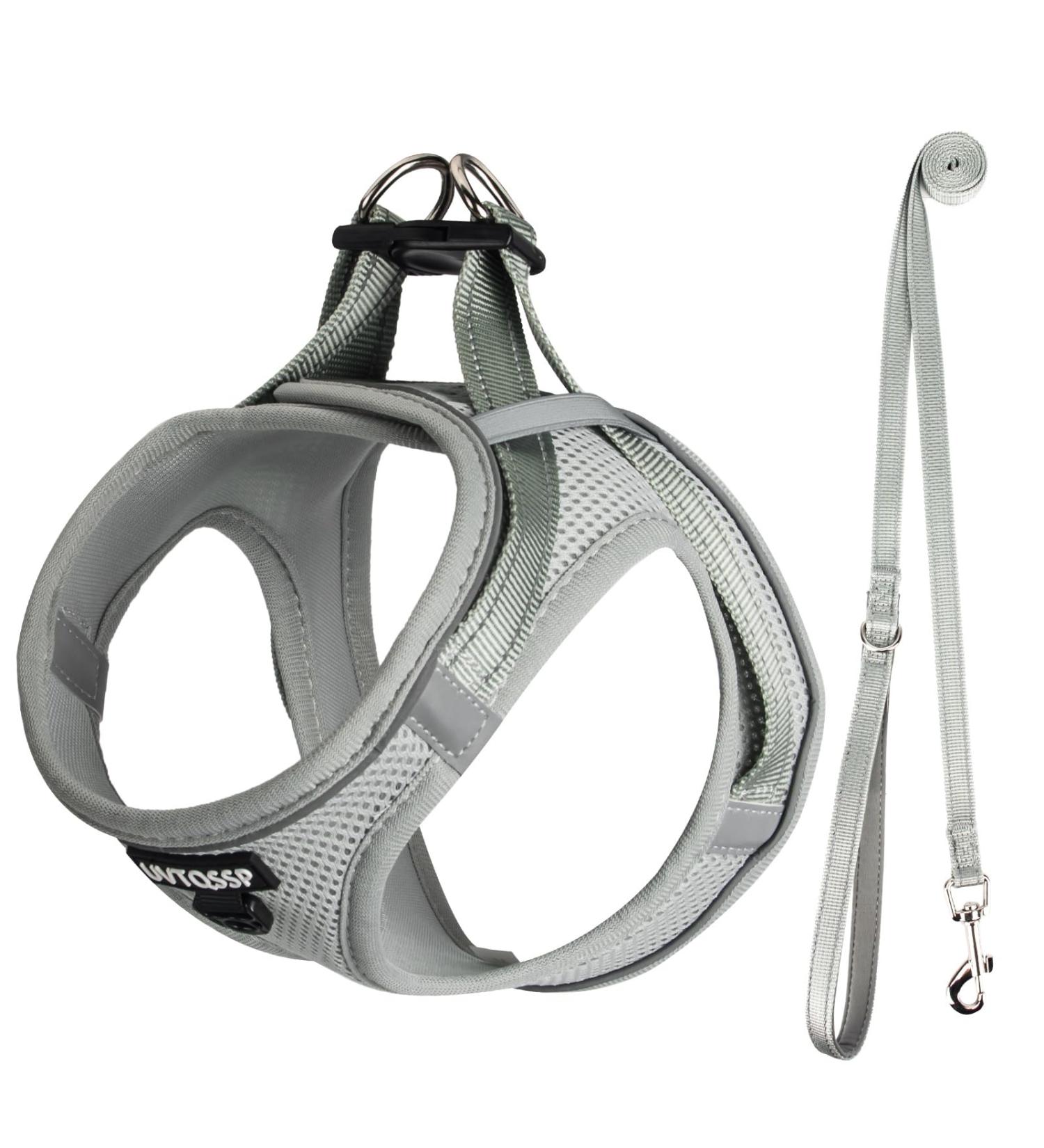 UVTQSSP Dog Harness for Small Dogs | Padded Puppy Harness with Leash | Comfortable XXS Gray Design - Buy Online on GoSupps.com