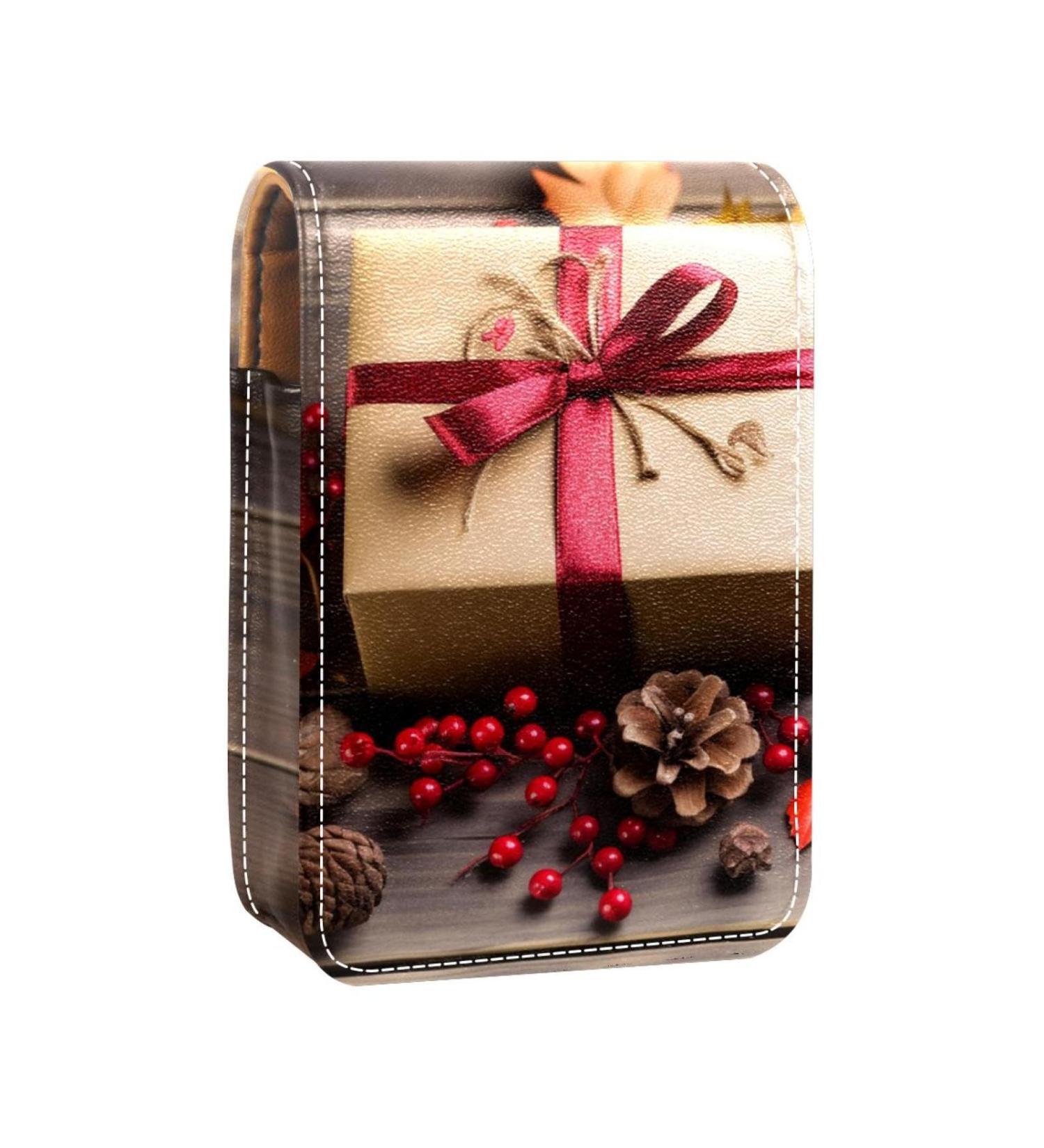 Travel Lipstick Organizer Case - Portable Makeup Bag with Mirror | Autumn Leaves Design - Shop Now for International Shipping - Buy Online on GoSupps.com