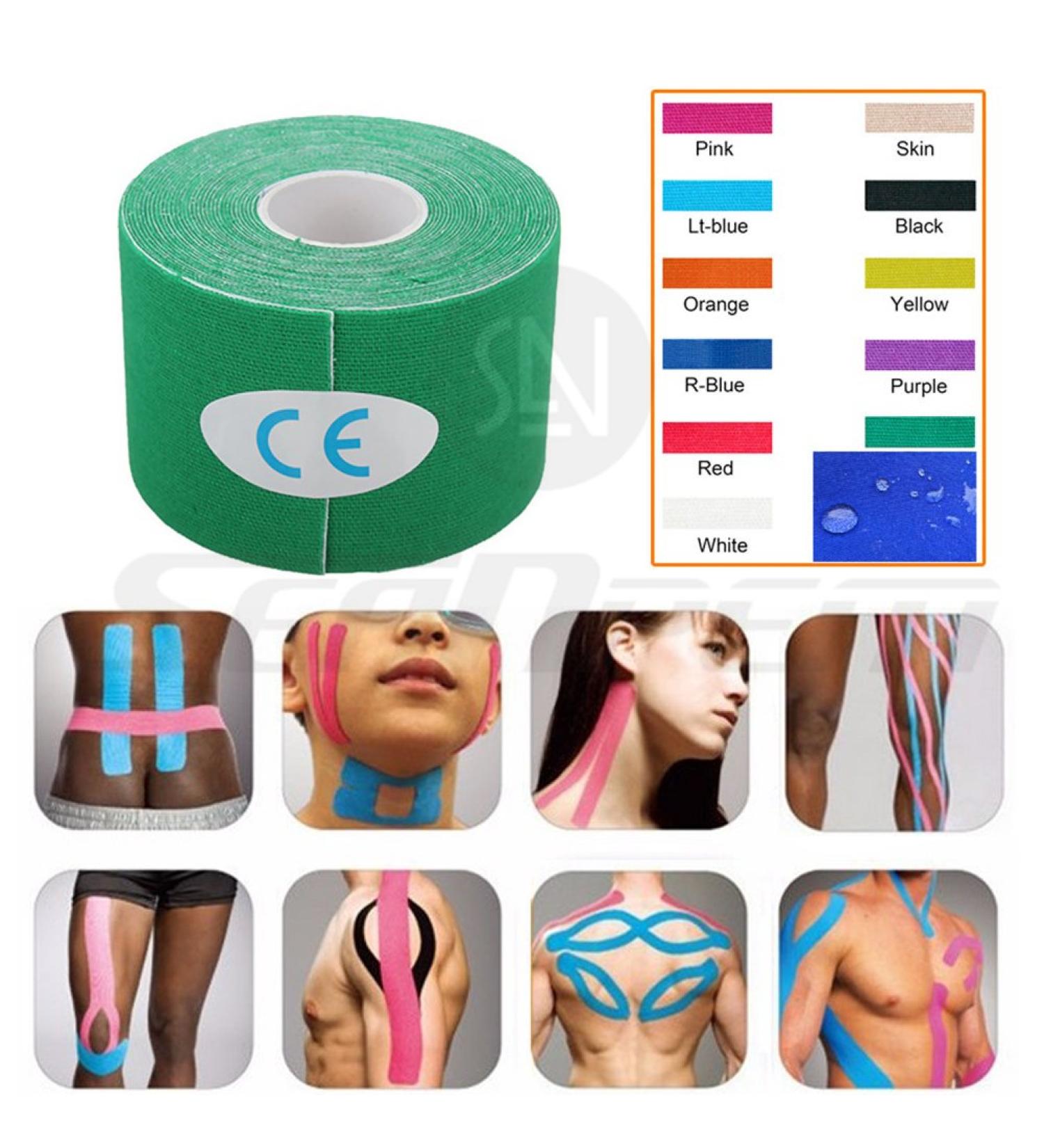 Kinesiology Tape - Pain Relief Adhesive - Best Therapeutic Muscle Support Aid - Sports Wrap for Knee Elbow Wrist Back Shoulder Ankle & Neck Injury Tape - Physio tap Water Resistant - Price Xes 1 Pcs Green - Buy Online on GoSupps.com