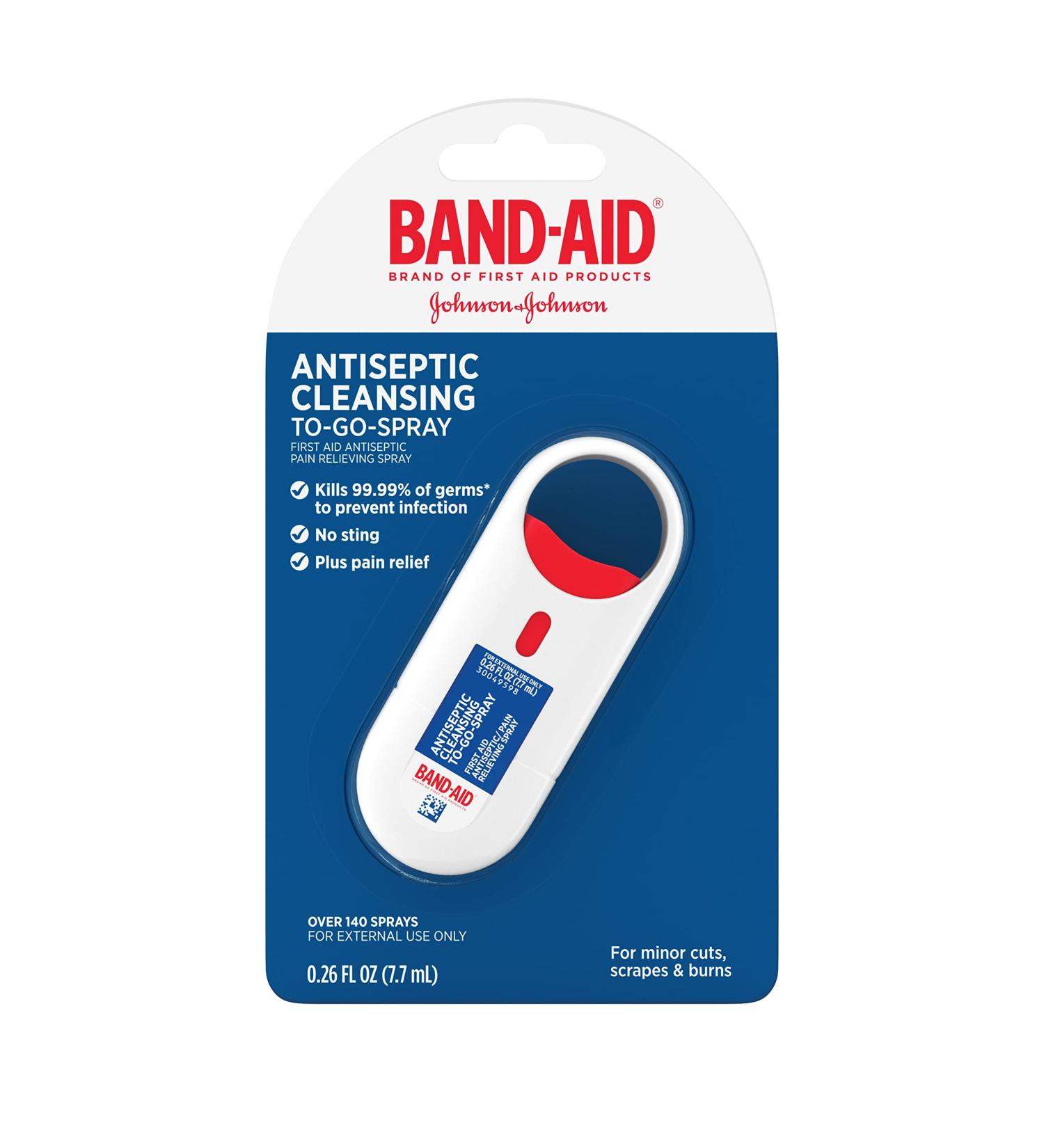 Band-Aid Brand Antiseptic Cleansing Spray | Pain Relief & Germ-Killing | Benzalkonium Cl & Pramoxine HCl | 0.26 fl oz - Buy Online on GoSupps.com