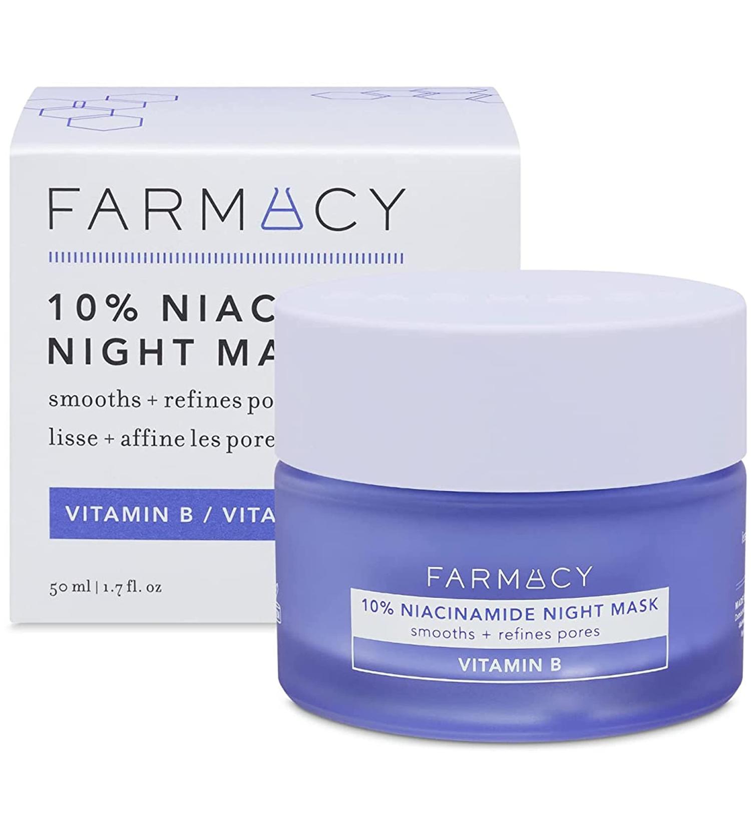 Farmacy 10% Niacinamide Facial Mask - Smoothing & Hydrating Overnight Face Mask 1.7 Fl Oz - Buy Online on GoSupps.com