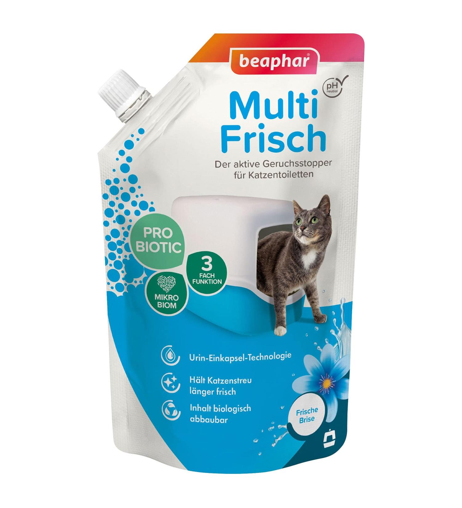 Beaphar Multi Frisch - Active Odor Stopper for Cat Toilets with Probiotics | Biodegradable & pH-Neutral | Fresh Breeze - 400g - Buy Online on GoSupps.com