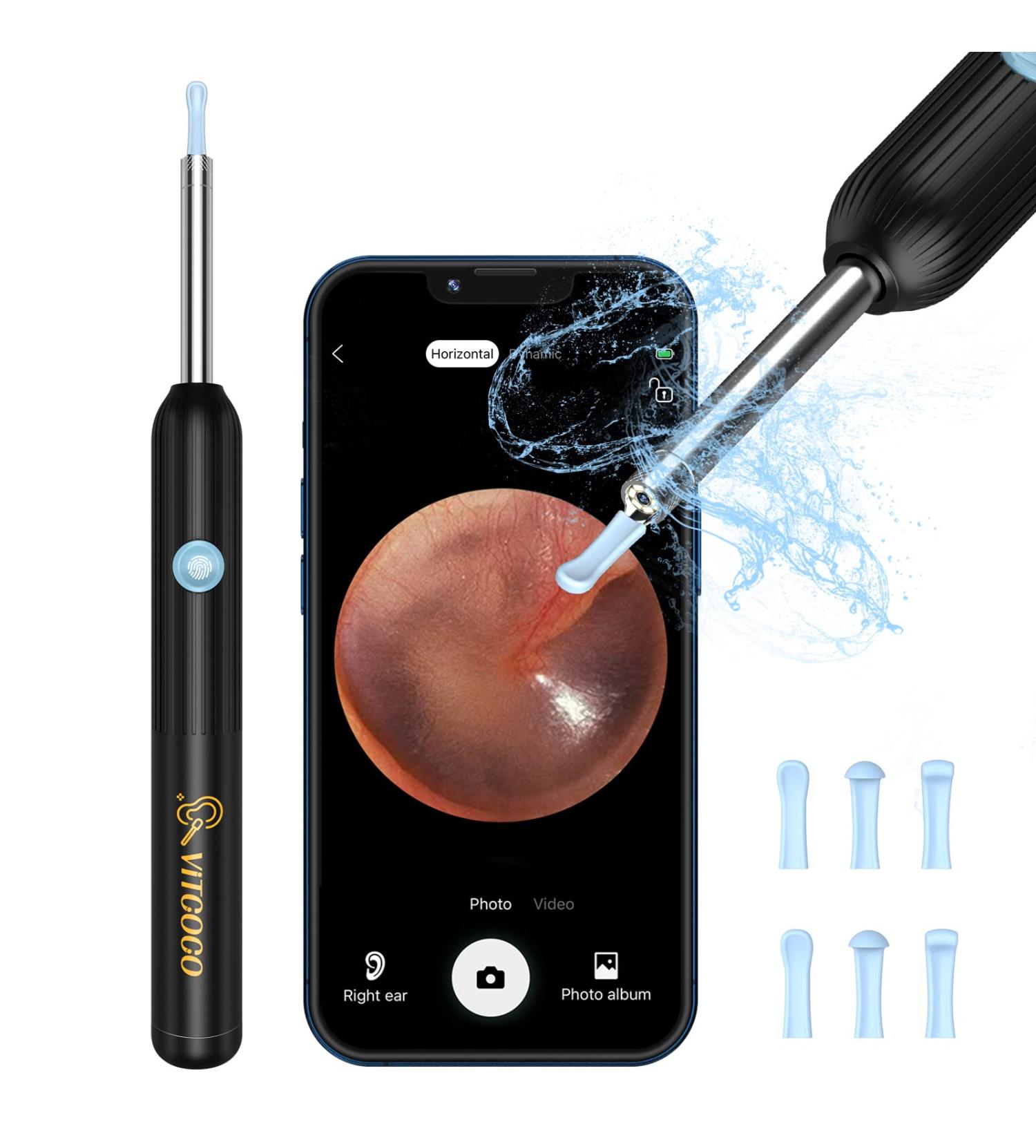 VITCOCO Ear Wax Removal 1920 FHD Wireless Camera with 6 LED Lights Visual Cleaner 3.9mm Scope Otoscope Spoons Earwax Remover Tool for iPhone iPad & Android Smart Phones - Buy Online on GoSupps.com