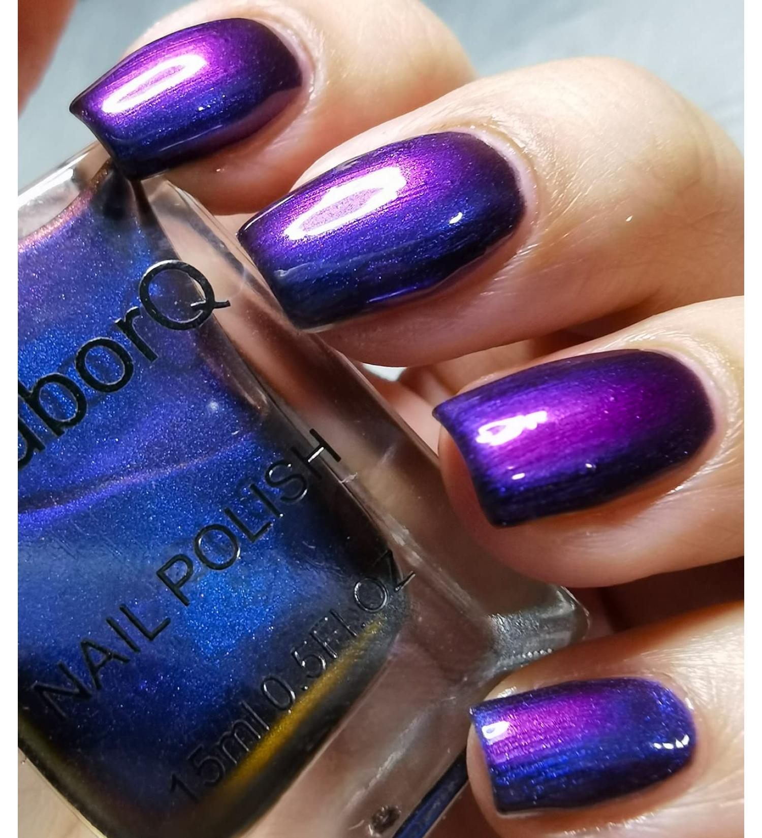 DouborQ Sparkling Chrome Nail Polish 15ml/0.52Fl Oz Holographic Chameleon Nail Polish Long-lasting Shimmer and Iridescent Effect - Buy Online on GoSupps.com