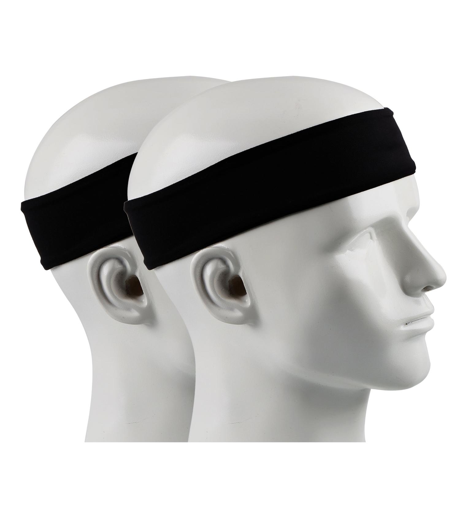 IPOW Sports Headband - Anti-Slip Welding Strap for Men & Women | Perfect for Tennis Running Crossfit & Fitness - 2 Pack Black - Buy Online on GoSupps.com