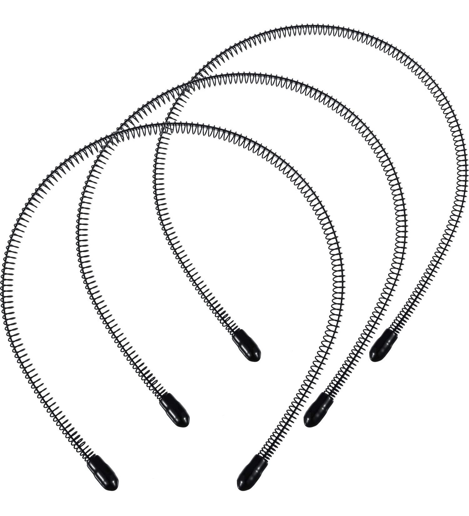 3 Pack Unisex Metal Headbands - Black Spring Wavy Nonslip Hair Bands for Men & Women | Sports Fashion Headwear - Buy Online on GoSupps.com