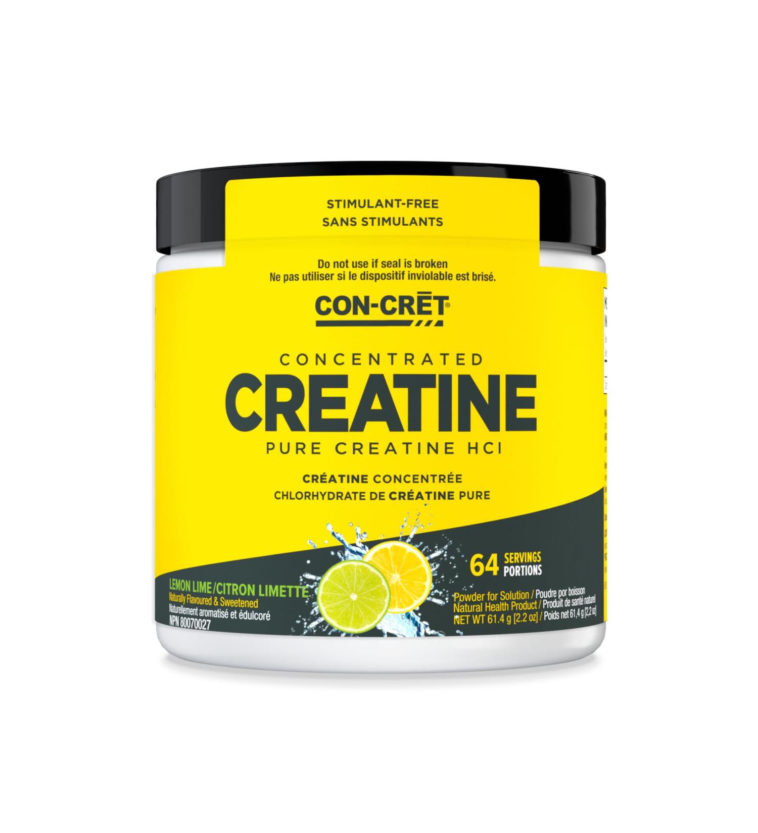 CON-CRET Creatine HCl Powder | Muscle Cognitive Cellular Energy Support | No Bloating or Cramps | Strength & Endurance | Lemon Lime (64 Serving) Lemon-Lime - Buy Online on GoSupps.com