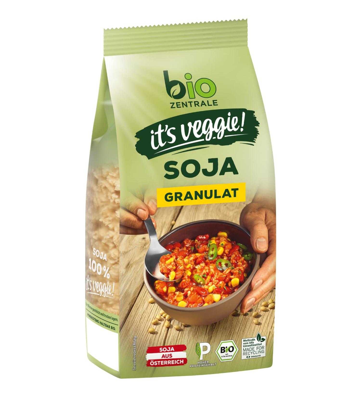 Biozentral Veggie Soy Granulate | 6 x 250g Protein-Rich Organic Soy | Vegan Meat Alternative | Made in Austria - Buy Online on GoSupps.com