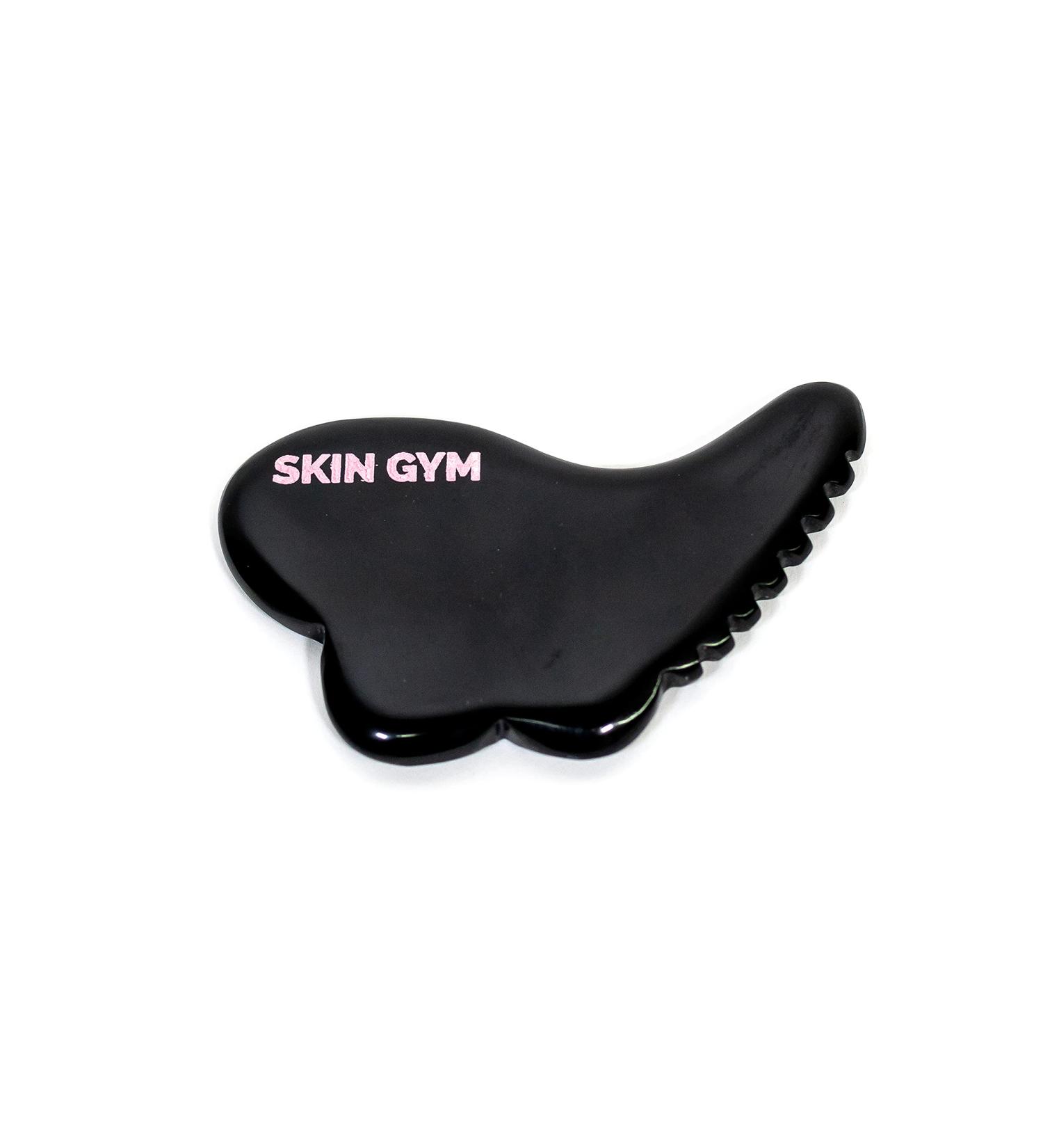 Skin Gym Buffy Gua Sha Face Massager for Under Eye Bags Puffy Eyes and Fine Lines Anti-Aging Face Lift Skin Care Beauty Tool Black