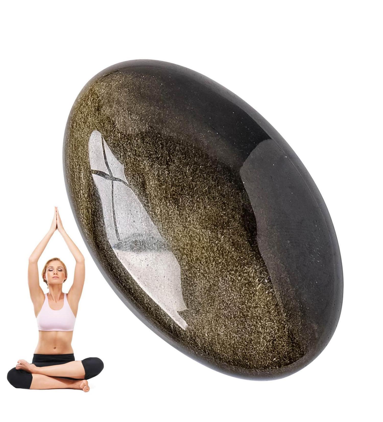 Meditation Crystals | Obsidian Meditation Crystals Stones Obsidian Crystals Stones Tiger Eye Oval Palm Pocket Stones Crystals Hand Carved Stones - Buy Online on GoSupps.com