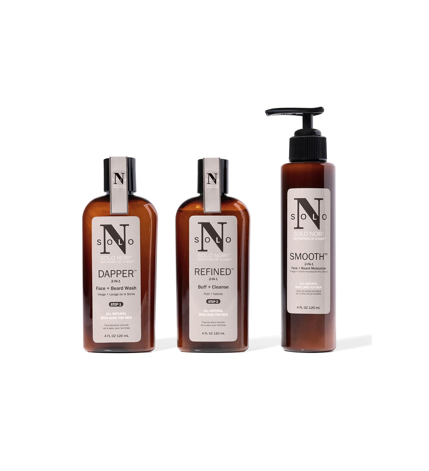 All Natural Facial Kit for Men - 3-in-1 Face Wash Scrub & Moisturizer | Organic Anti-Aging Aloe Vera Formula for Clear Soft Wrinkle-Free Skin - Buy Online on GoSupps.com