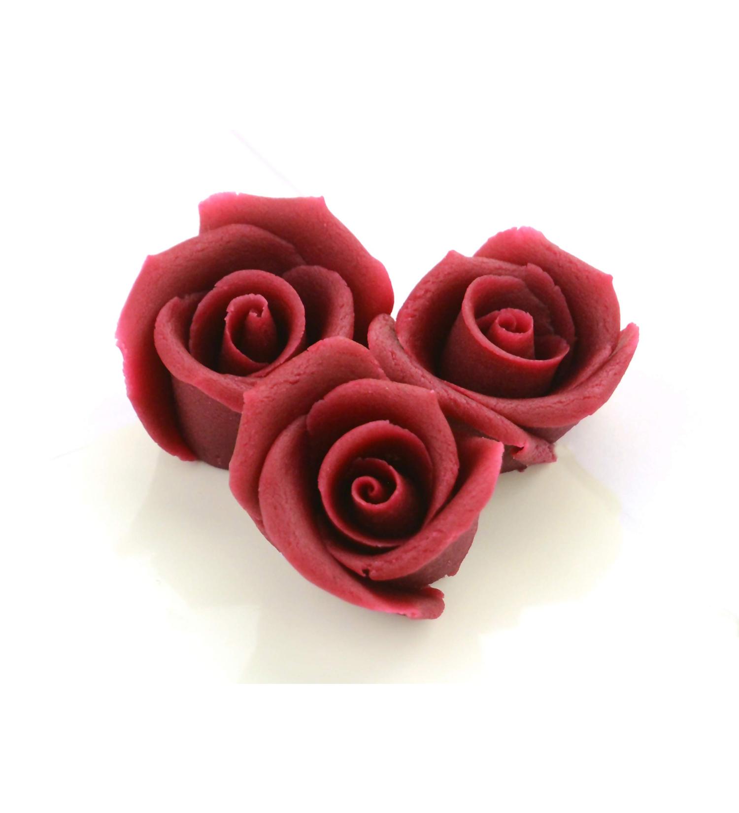 Marzipan roses medium Bordeaux 36 pieces