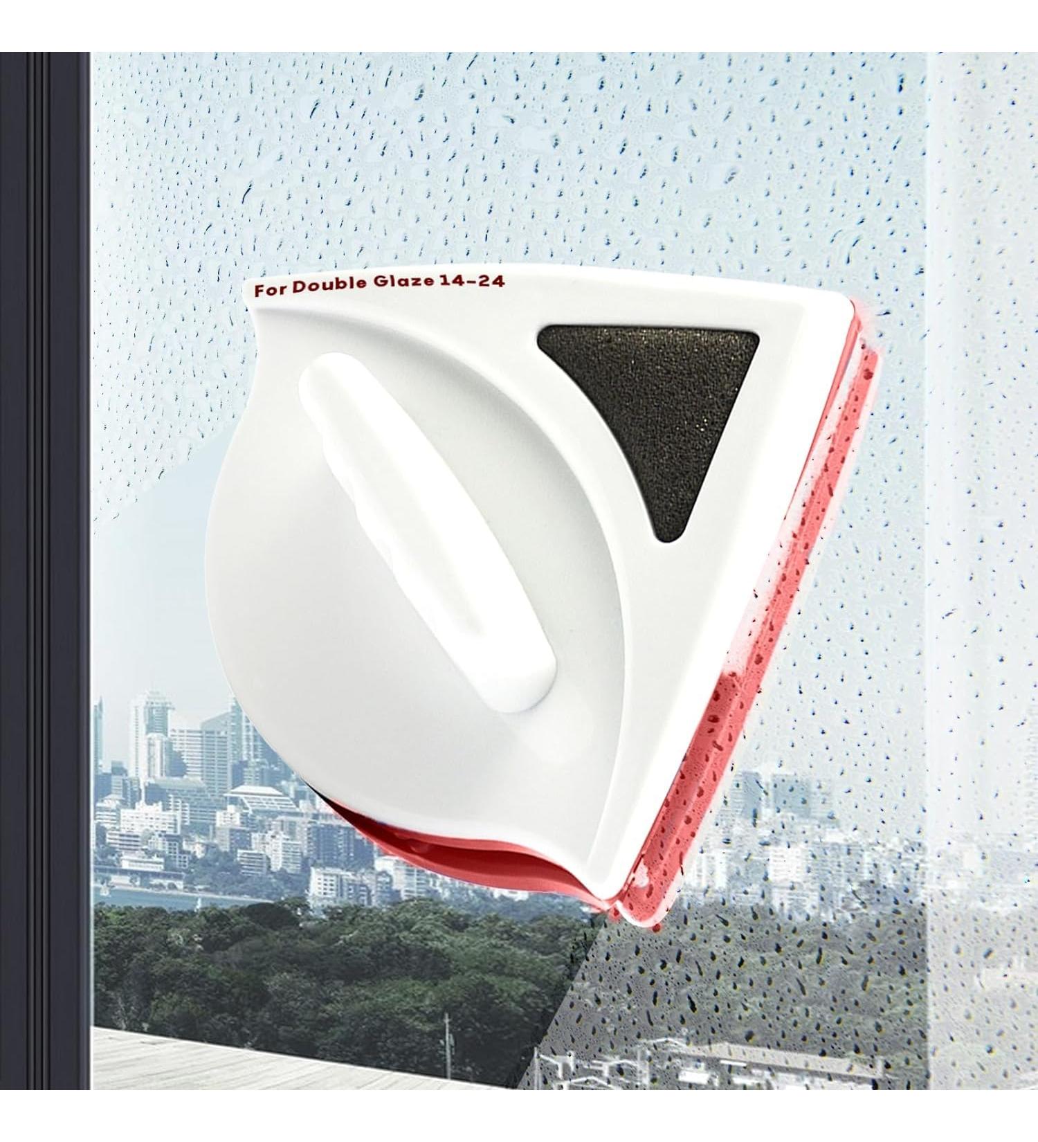 Double-Sided Magnetic Window Cleaner for Double Layer Windows - Enhanced Powerful Magnets, Anti-Drop, Scratch-Free, Water Storage - Red 15-24mm - Buy Online on GoSupps.com