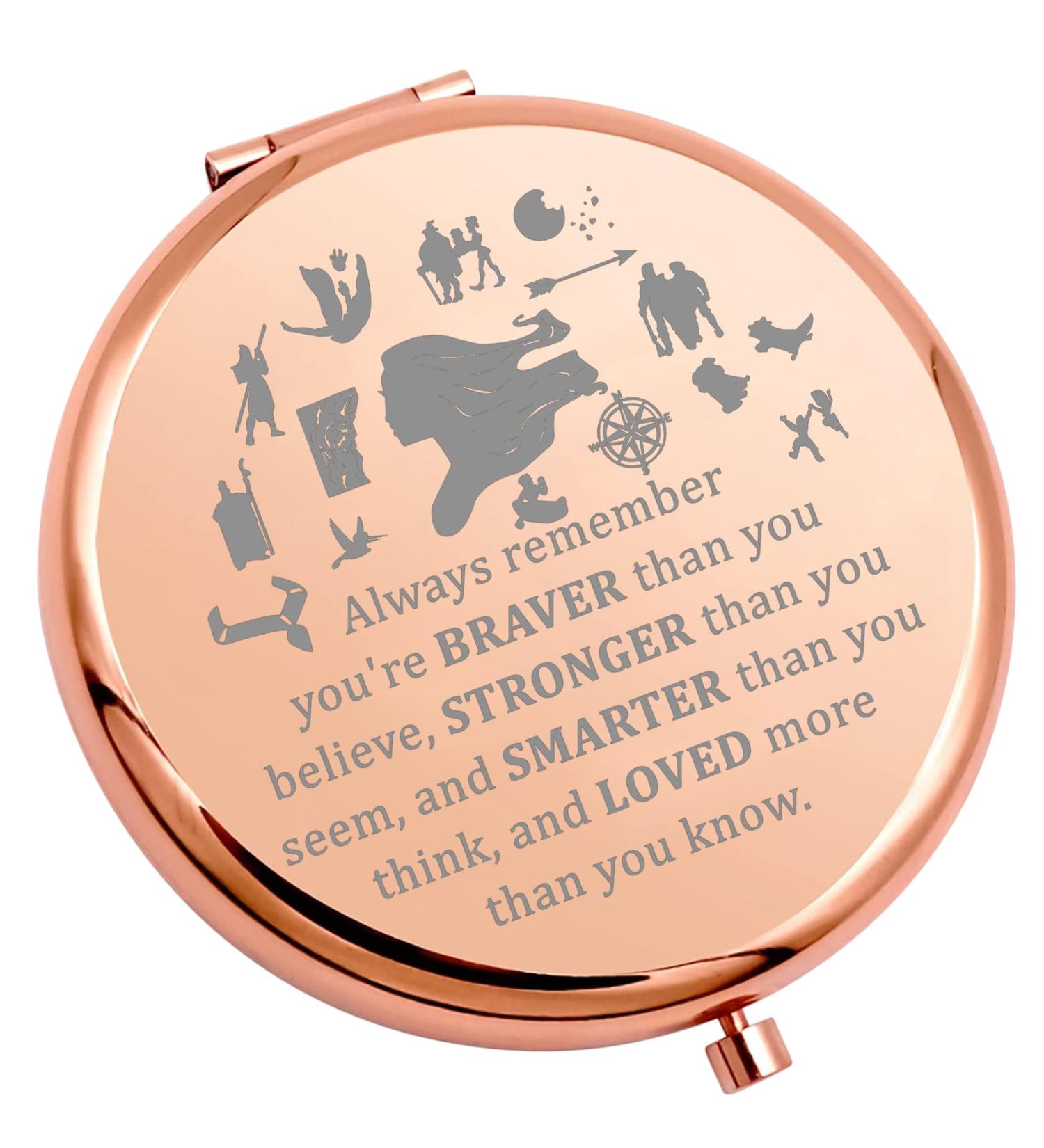 Pocahontas Inspired Compact Makeup Mirror - You are Braver, Stronger, Smarter | Perfect Gift for Princess Movie Fans - Buy Online on GoSupps.com