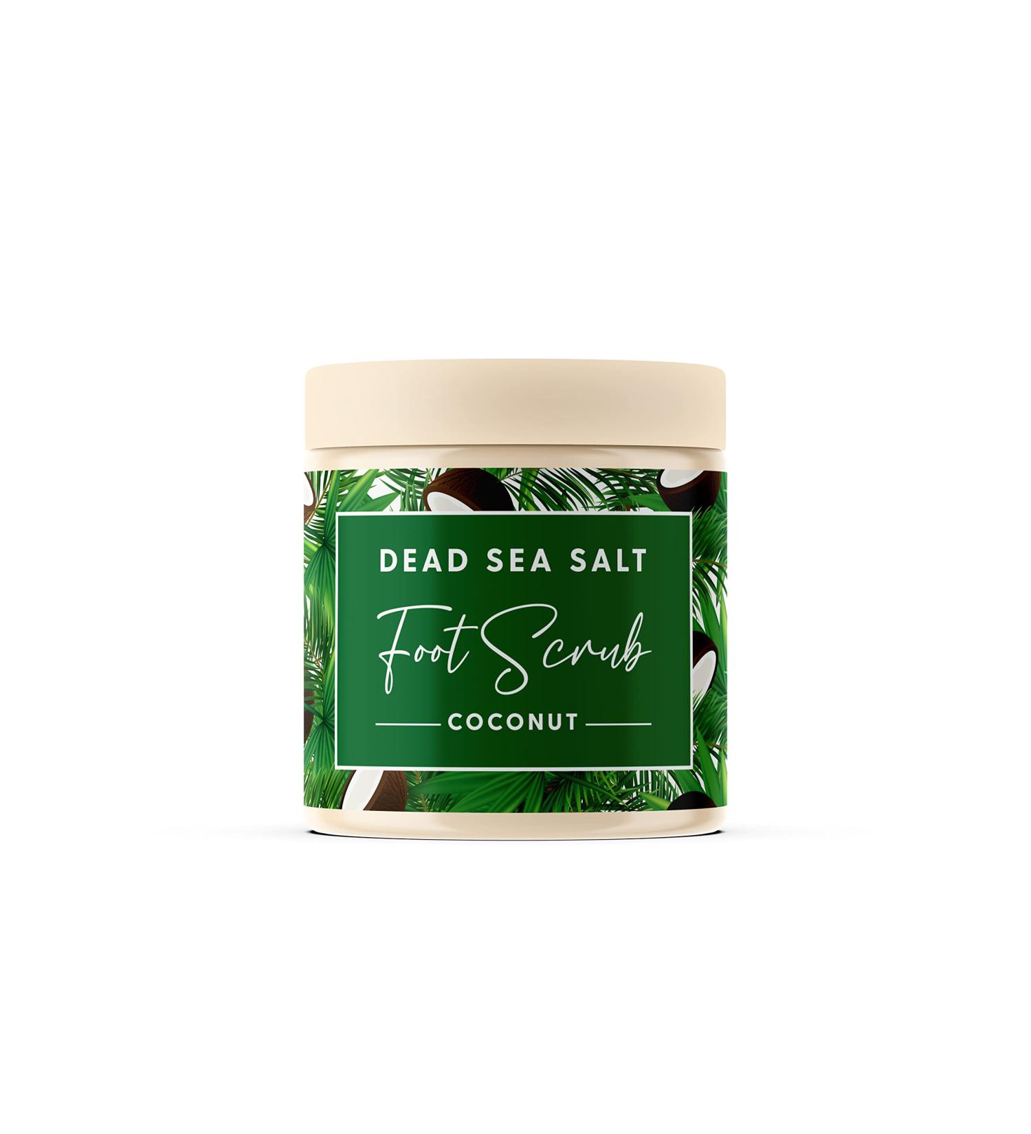CalmGenix Dead Sea Salt Foot Scrub with Coconut Oil | Natural Exfoliator for Cracked Heels and Dry Skin | Foot Moisturizer for Home Spa - 460g - Buy Online on GoSupps.com