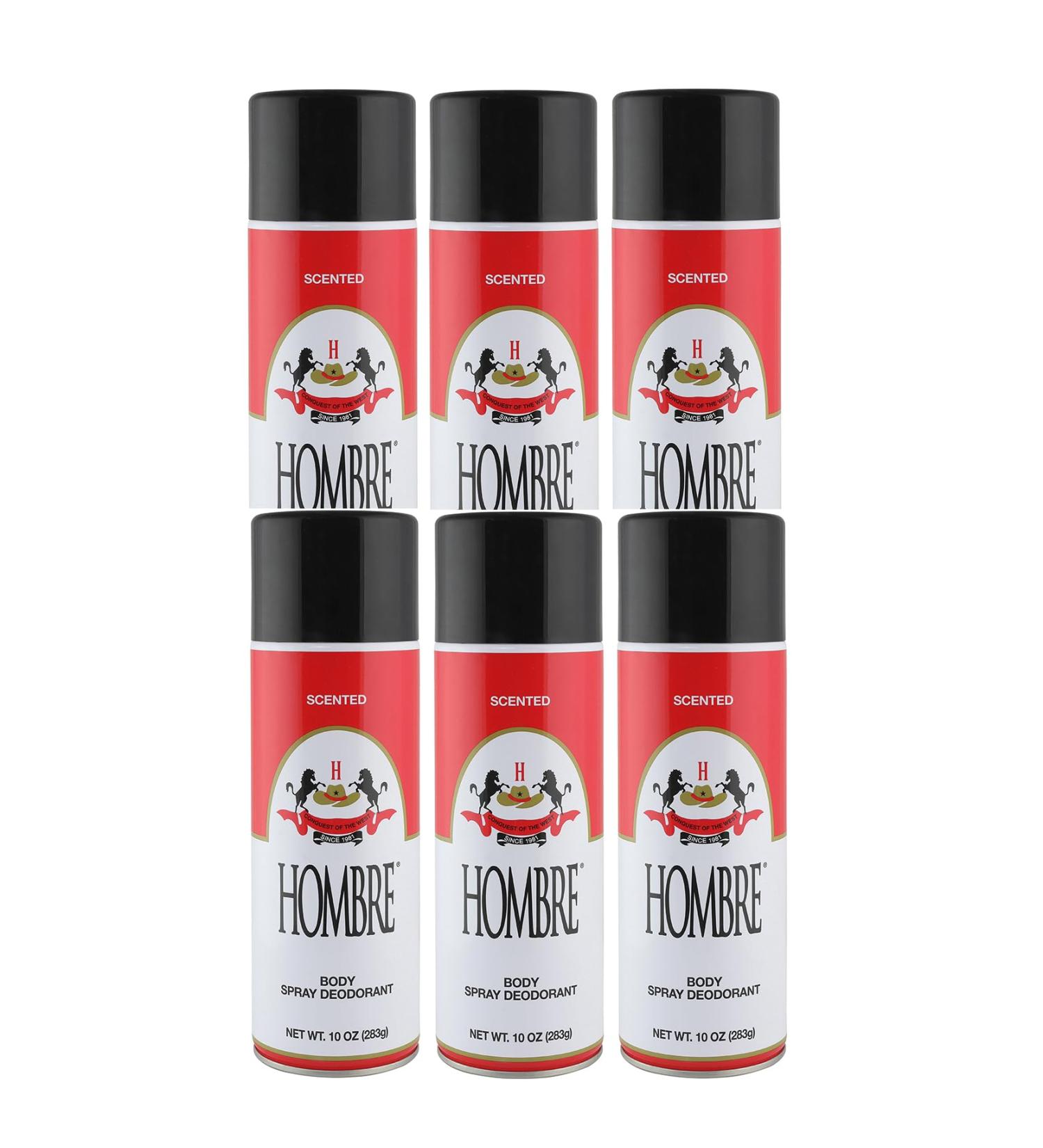 Hombre Red Deodorant Spray 10oz 283g With 80% More Product! (6 Pack) 10 Ounce (Pack of 6) - Buy Online on GoSupps.com