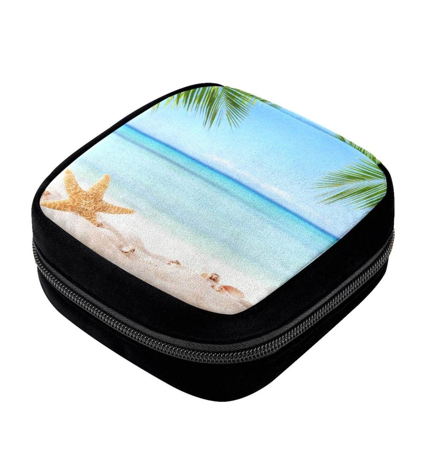 GIAPB Period Bag - Sanitary Napkin Storage & Makeup Pouch | Beach Palm Tree Starfish | Color5313 - Buy Online on GoSupps.com