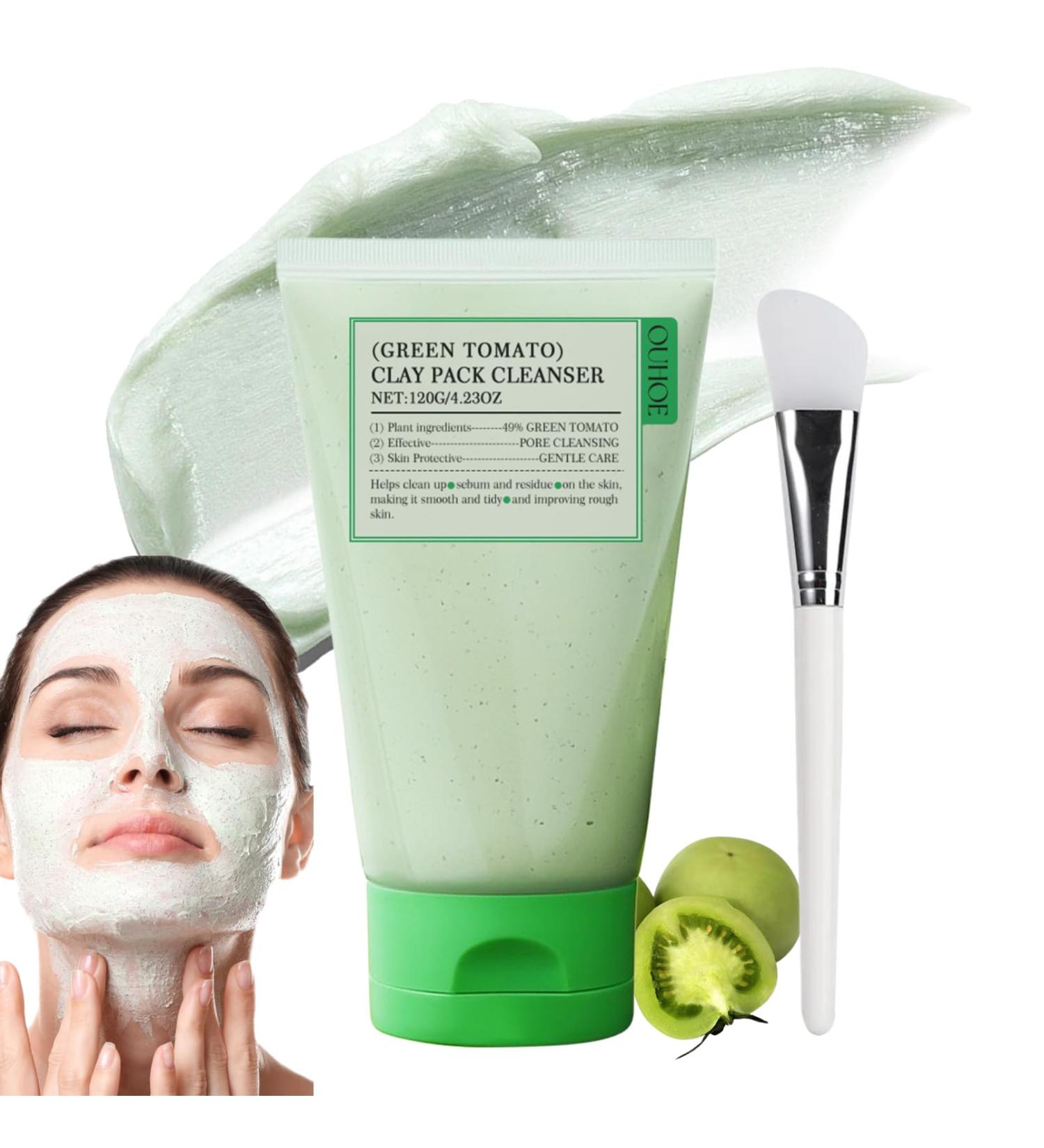 Green Tomato Clay Mask - Face Masks Skincare - Korean Face Mask - Clay Face Mask Facial kit - Face Masks Beauty with Green Mask Stick Clean Pore Gentle Nourish Face Care - Buy Online on GoSupps.com