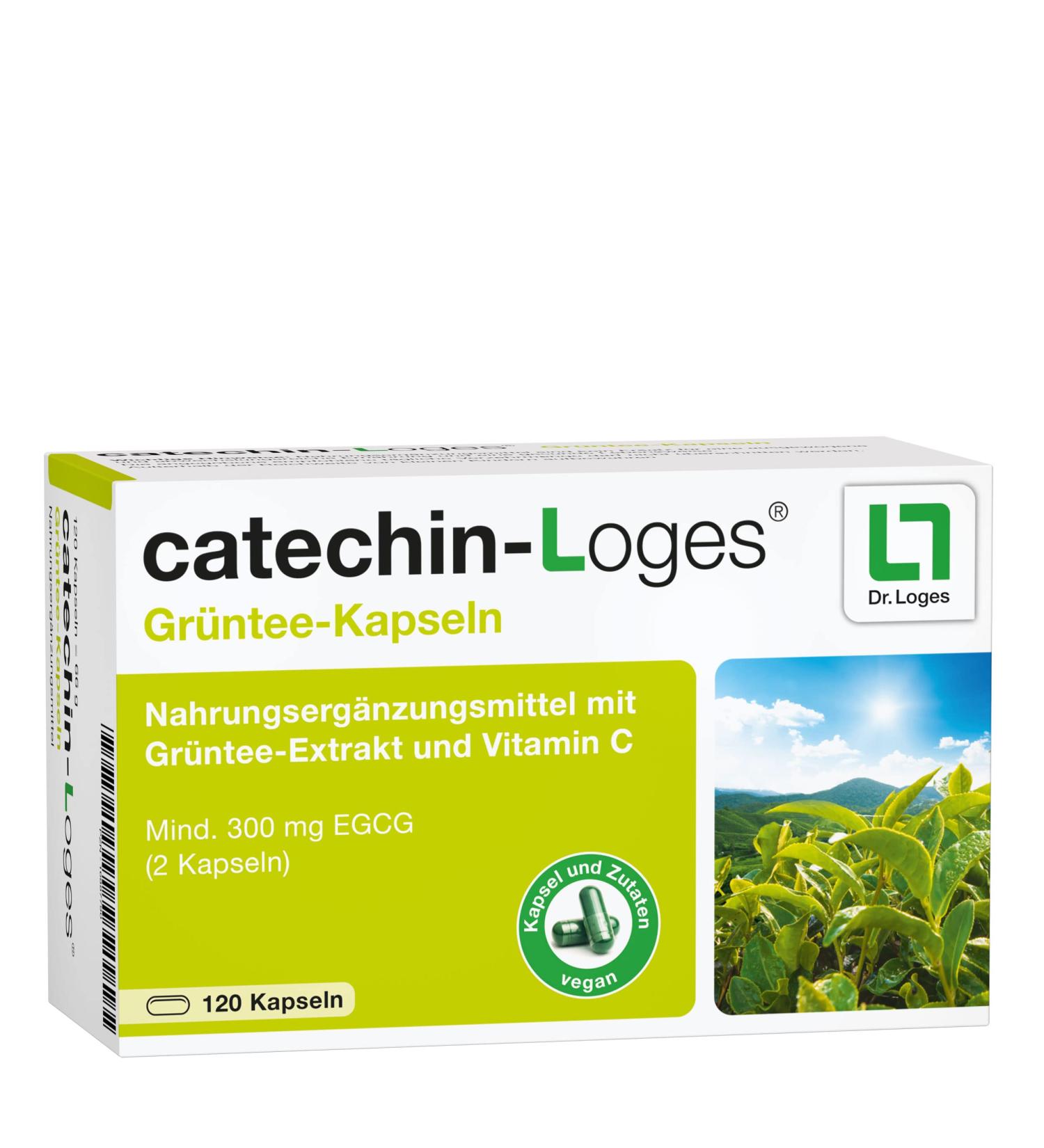 Buy Catechin-Loges Green Tea Capsules - 120 Count | Dietary Supplement with Green Tea Extract & Vitamin C - International Shipping Available - Buy Online on GoSupps.com