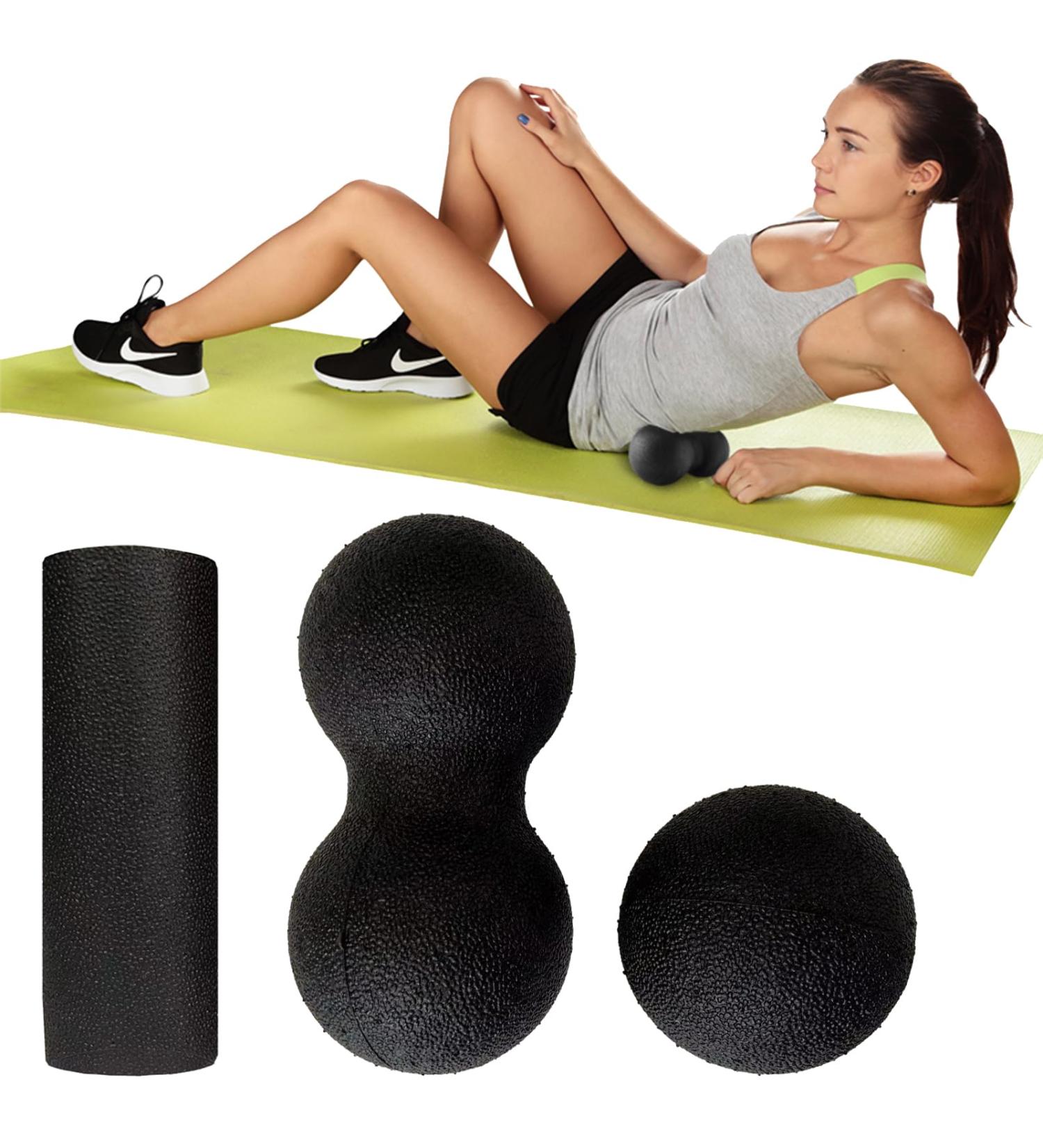 DALAETUS 3 Piece Fascia Ball Set | Reusable Massage Balls & Mini Roller for Spine Feet Back Neck - International Shipping Available - Buy Online on GoSupps.com
