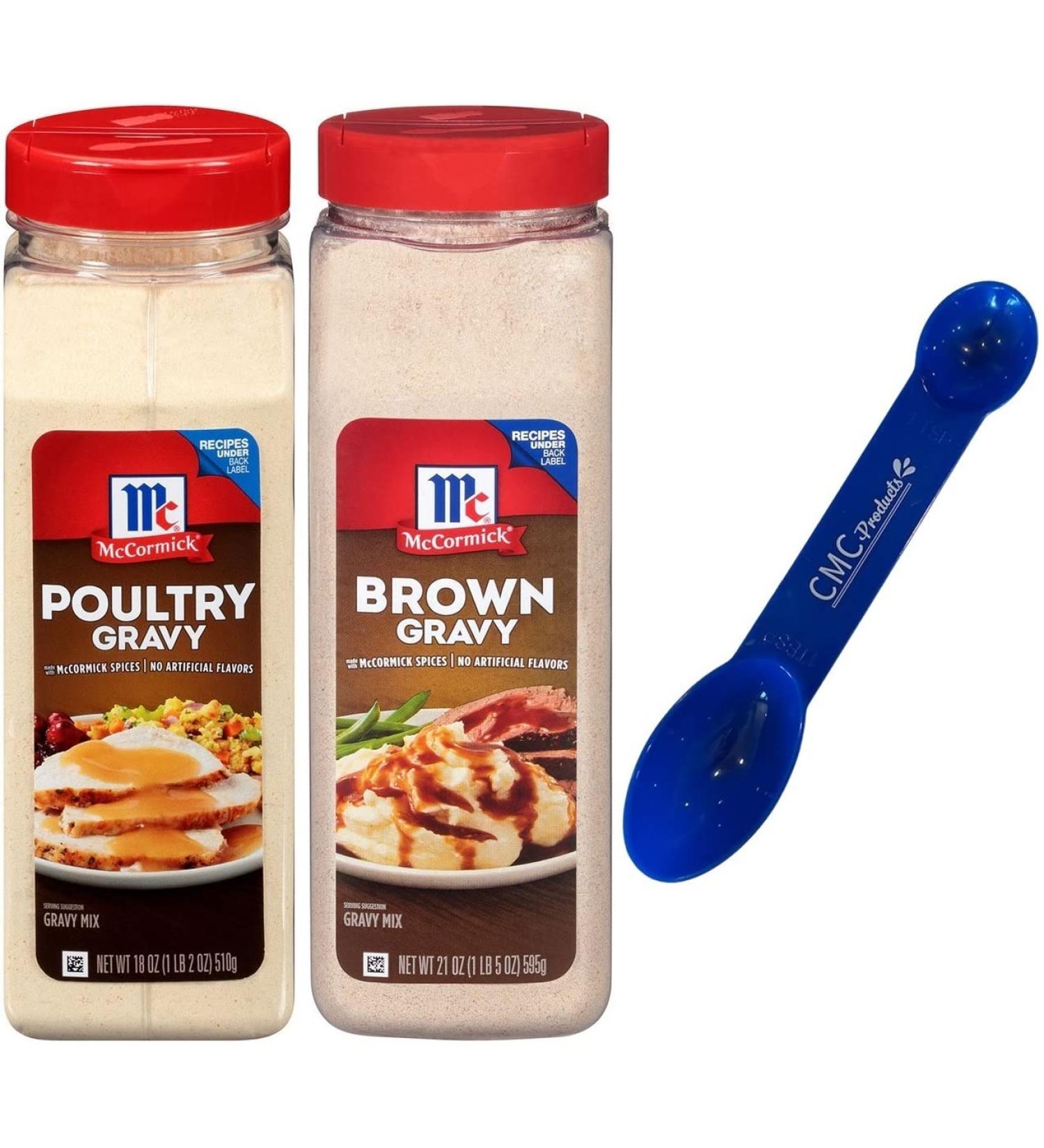 McCormick Gravy Mix Value Bundle - Brown & Poultry Gravy 21oz & 18oz + Custom CMC Measuring Spoon - Best Buy Deal! - Buy Online on GoSupps.com