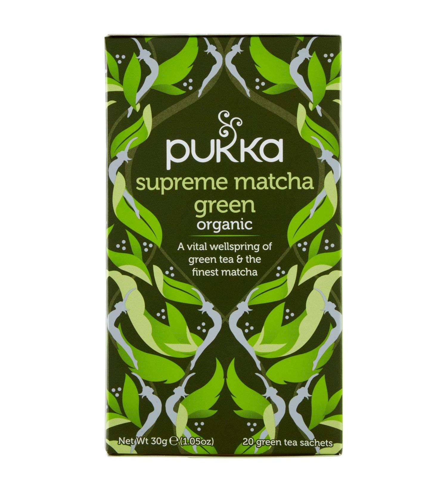  Pukka Pukka Organic Matcha Supreme Green Tea Organic and Ayurvedic Green Tea Fair Trade Sourced 1 x 20 Tea Bags - Buy Online on GoSupps.com