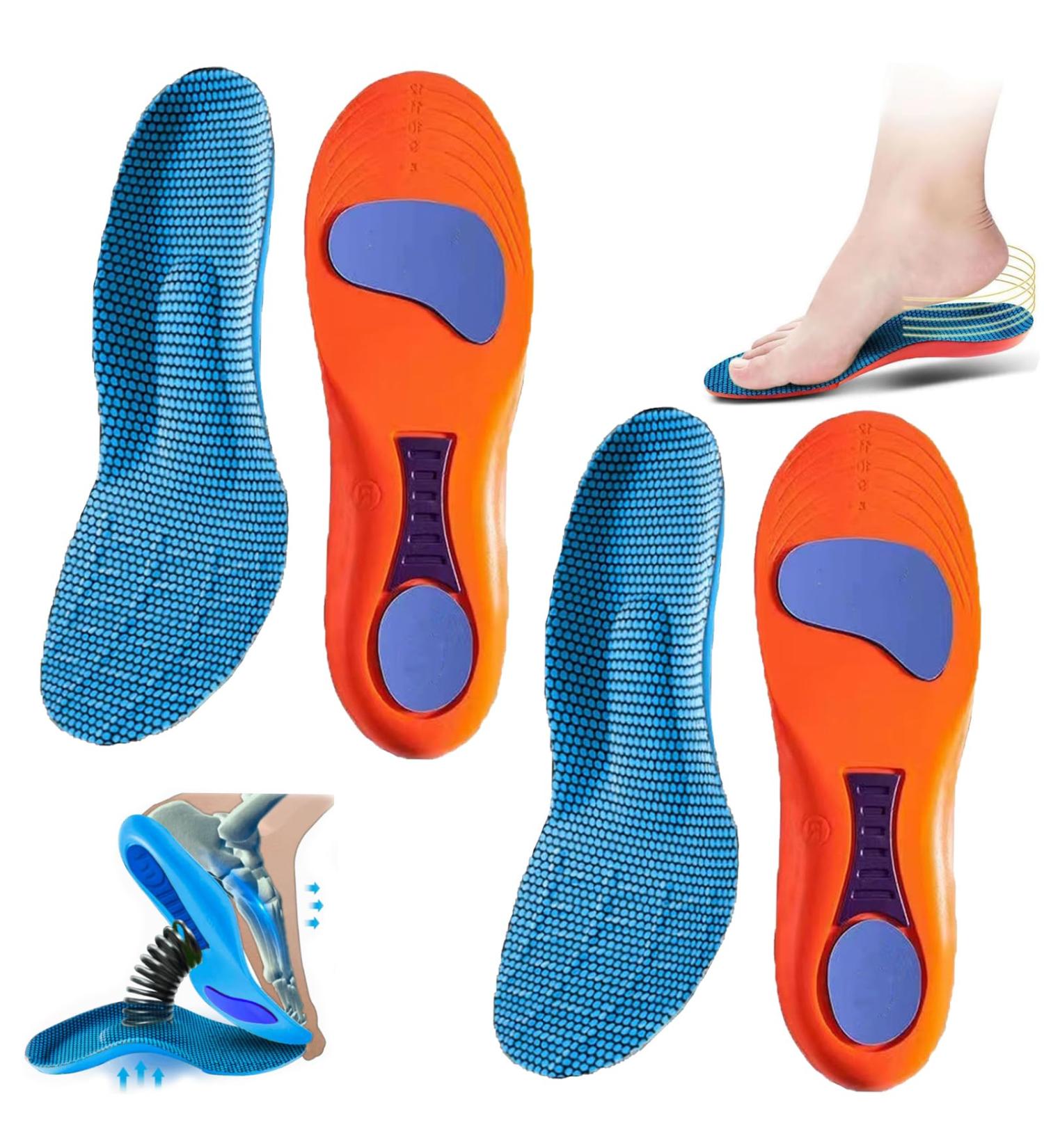OVEALLGO Norelie Orthopedic Insoles - 2 Pair Comfysole Pressure Relief Inserts (Orange Size 45-46) - International Shipping Available - Buy Online on GoSupps.com
