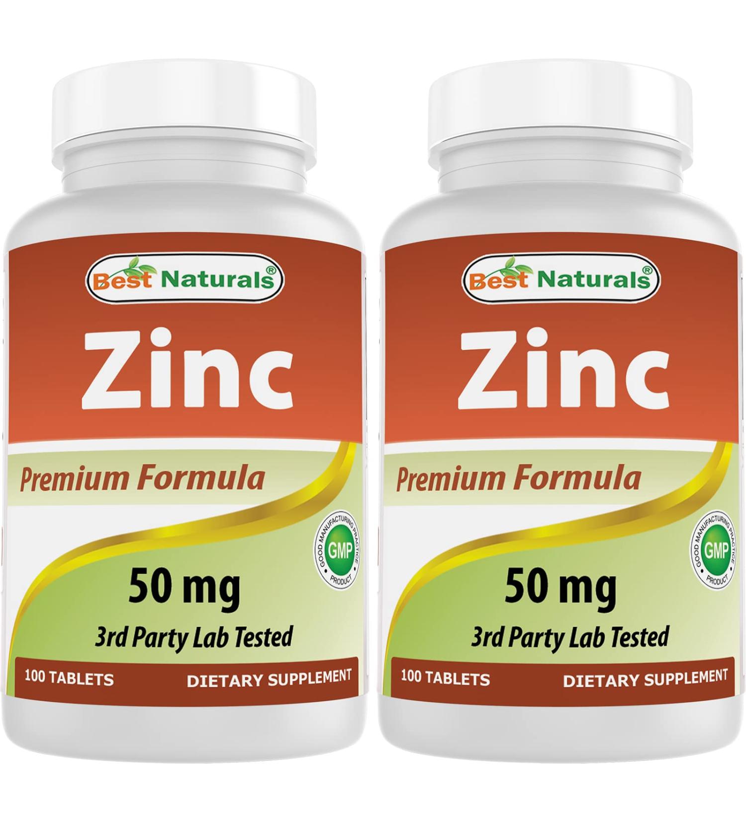 Best Naturals Zinc 50mg Supplements (as Zinc Picolinate) - Vitamins for Adults Immune Support - 120 Tablets (120 Count (Pack of 2)) - Buy Online on GoSupps.com