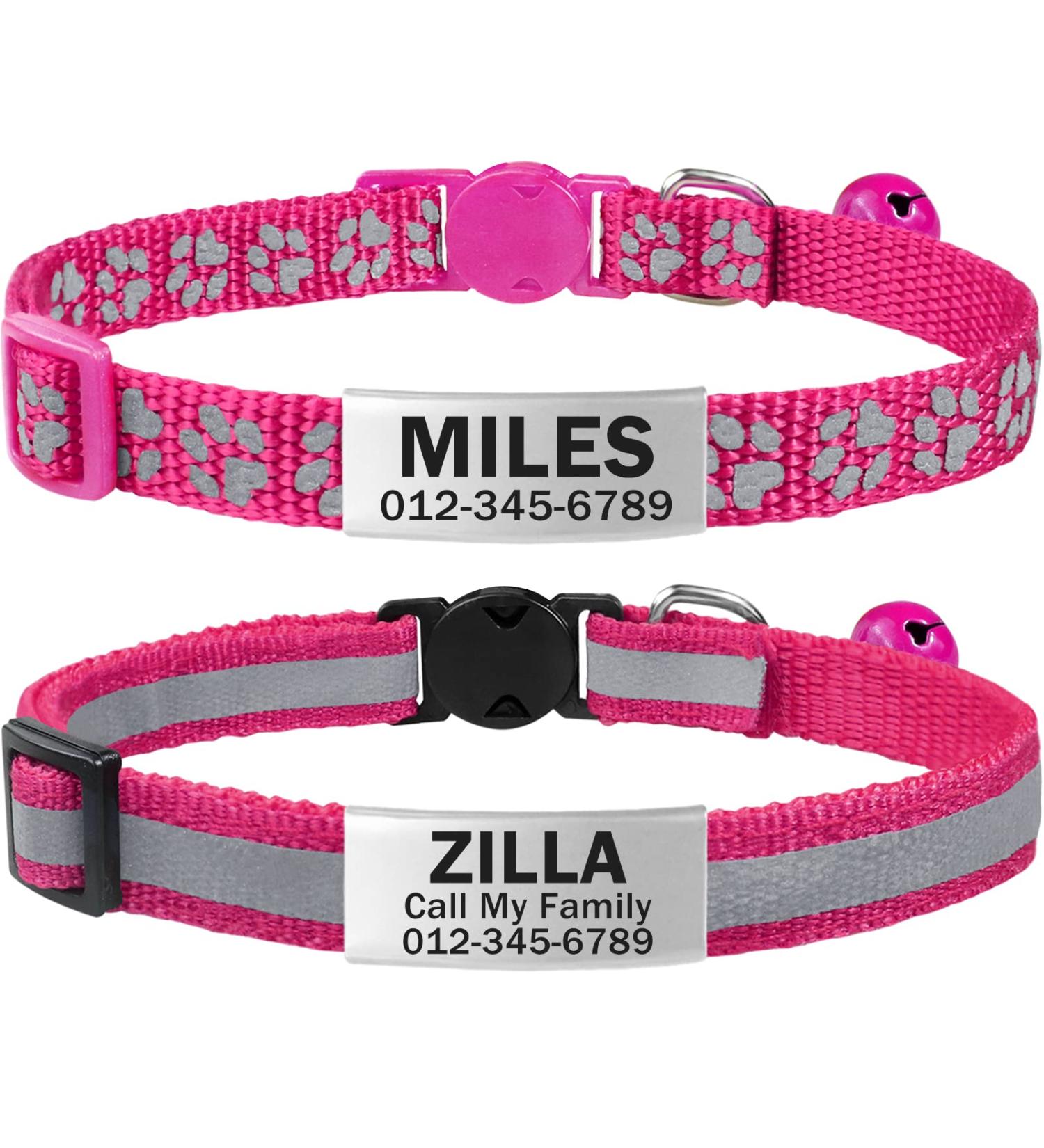 Buy Tagme 2 Pack Katzenollsband - Personalized Cat Collars with Safety Clasp & Bell Hot Pink Standard Size 18-31cm - International Shipping Available - Buy Online on GoSupps.com