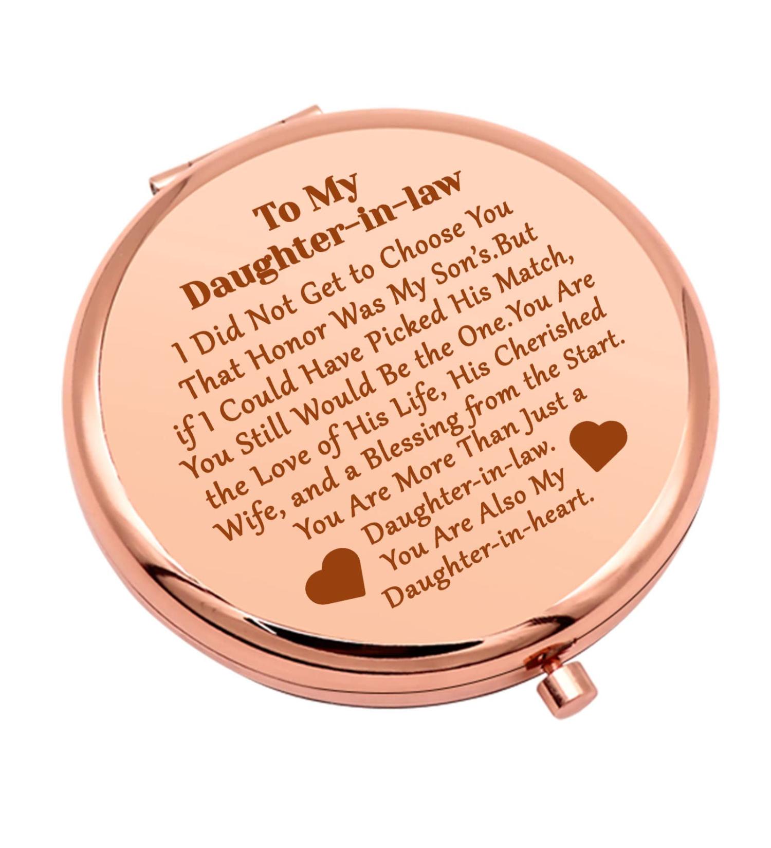 Daughter in Law Wedding Gift Compact Makeup Mirror for Bride | Bridal Shower Gift | Appreciation Gift for Women | Christmas Birthday Present - Buy Online on GoSupps.com