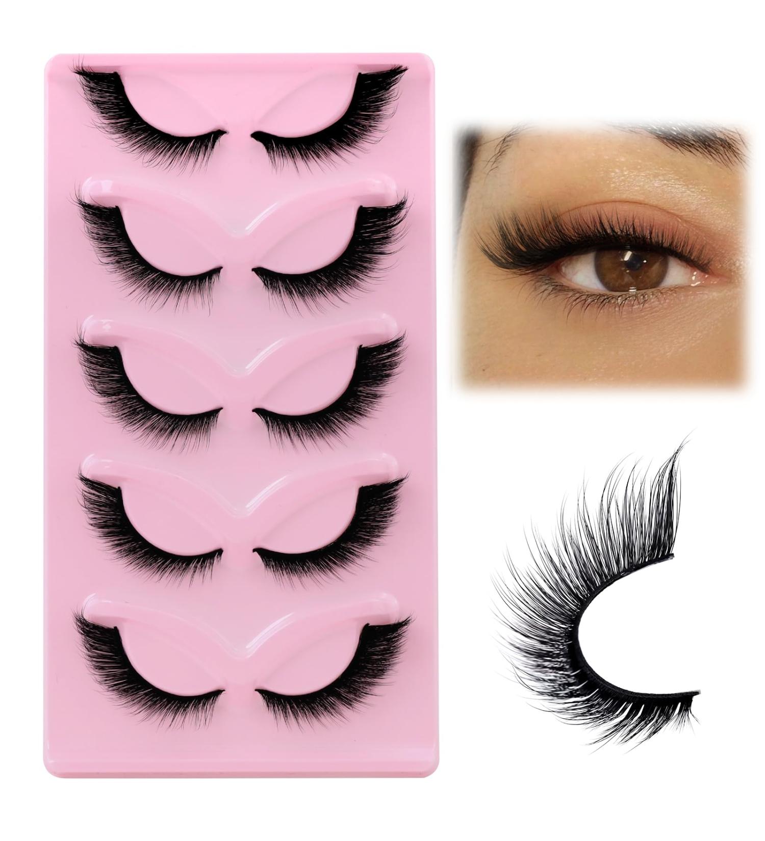Fuchs Cat Eye Eyelashes - 5 Pairs | Natural L Curl Effect | 7-13mm Dense & Whispering Fox Eye Lashes - Buy Online on GoSupps.com