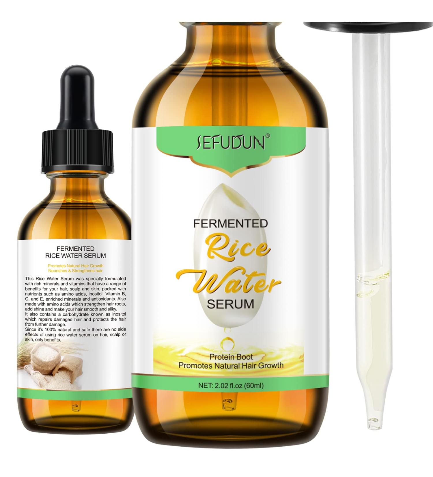 Rice Water Hair Growth Oil - Natural Moisturizer & Conditioner for Stronger, Thicker, Longer Hair - 2.02 fl.oz - Buy Online on GoSupps.com