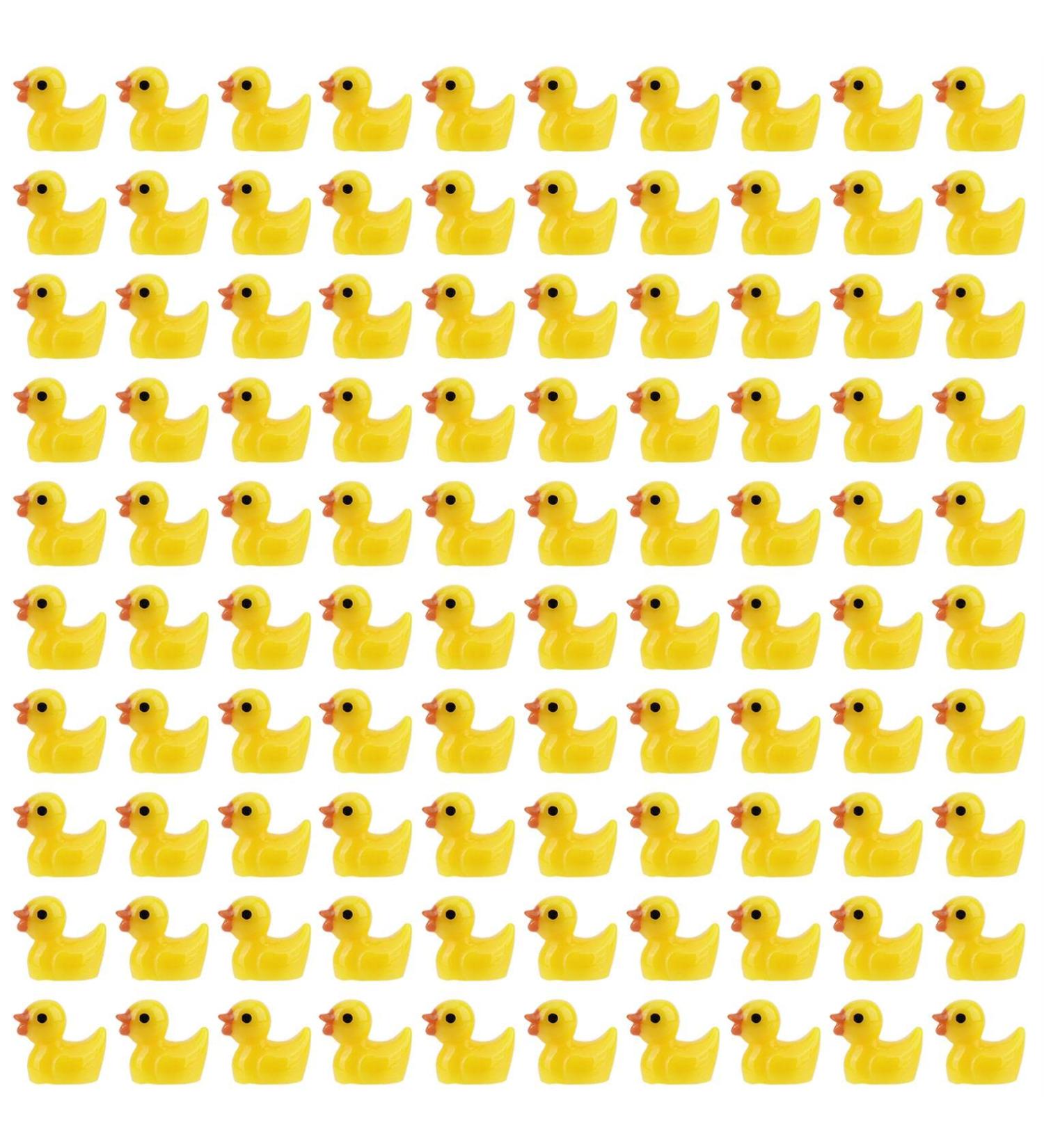 100pcs Mini Resin Ducks Decorations Tiny Ducks Miniature Figures for Craft Aquarium Garden Landscape Dollhouse Ornament Potted Decorations DIY (Yellow) - Buy Online on GoSupps.com
