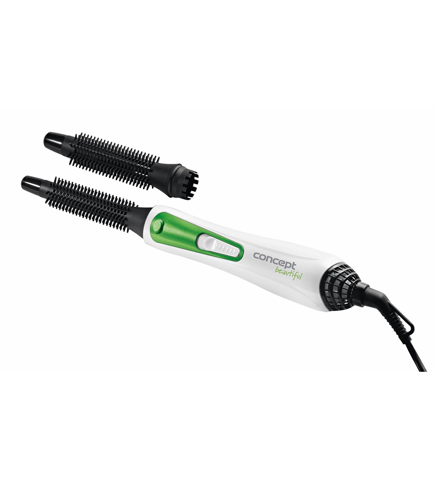 CONCEPT KF-1310ze hot air brush 2 attachments 20 and 16 mm green single