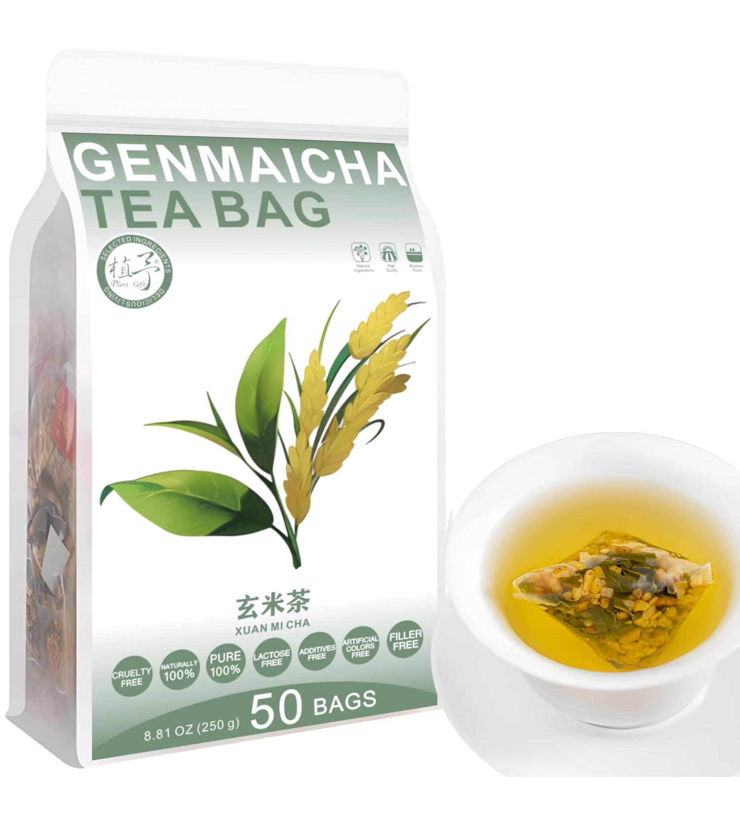 100% Pure Natural Herbal Tea Genmaicha Tea Bag 250g/8.81oz (5g*50bags) th Wang Mi sans additifs sans OGM - Buy Online on GoSupps.com