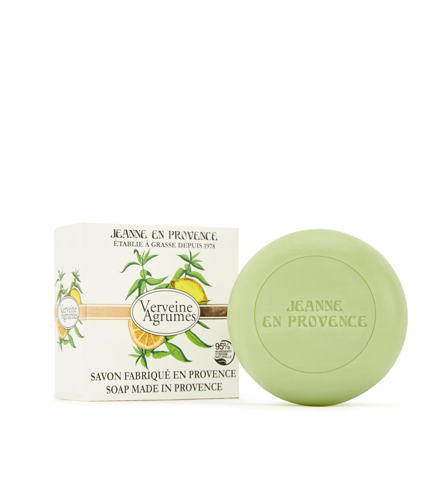 JEANNE EN PROVENCE - Savon Solide Corps & Mains - Parfum Verveine Agrumes - Nettoie Adoucit & Parfume - 95% d'Ingr dients d'Origine Naturelle - Savon Fabriqu en Provence - 100 gr 100 g (Lot de 1) - Buy Online on GoSupps.com