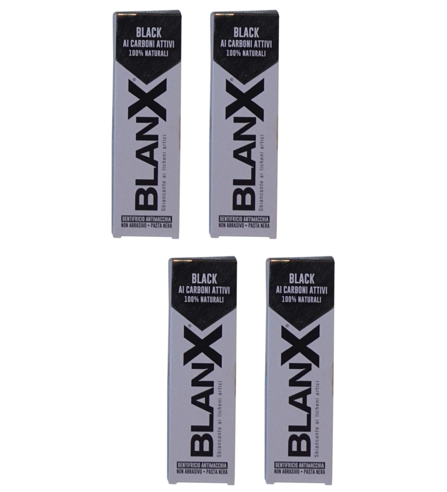 BlanX: "Black" Whitening Black Toothpaste - 2.54 Fluid Ounces (75ml) Tube (Pack of 4) Italian Import  - Buy Online on GoSupps.com